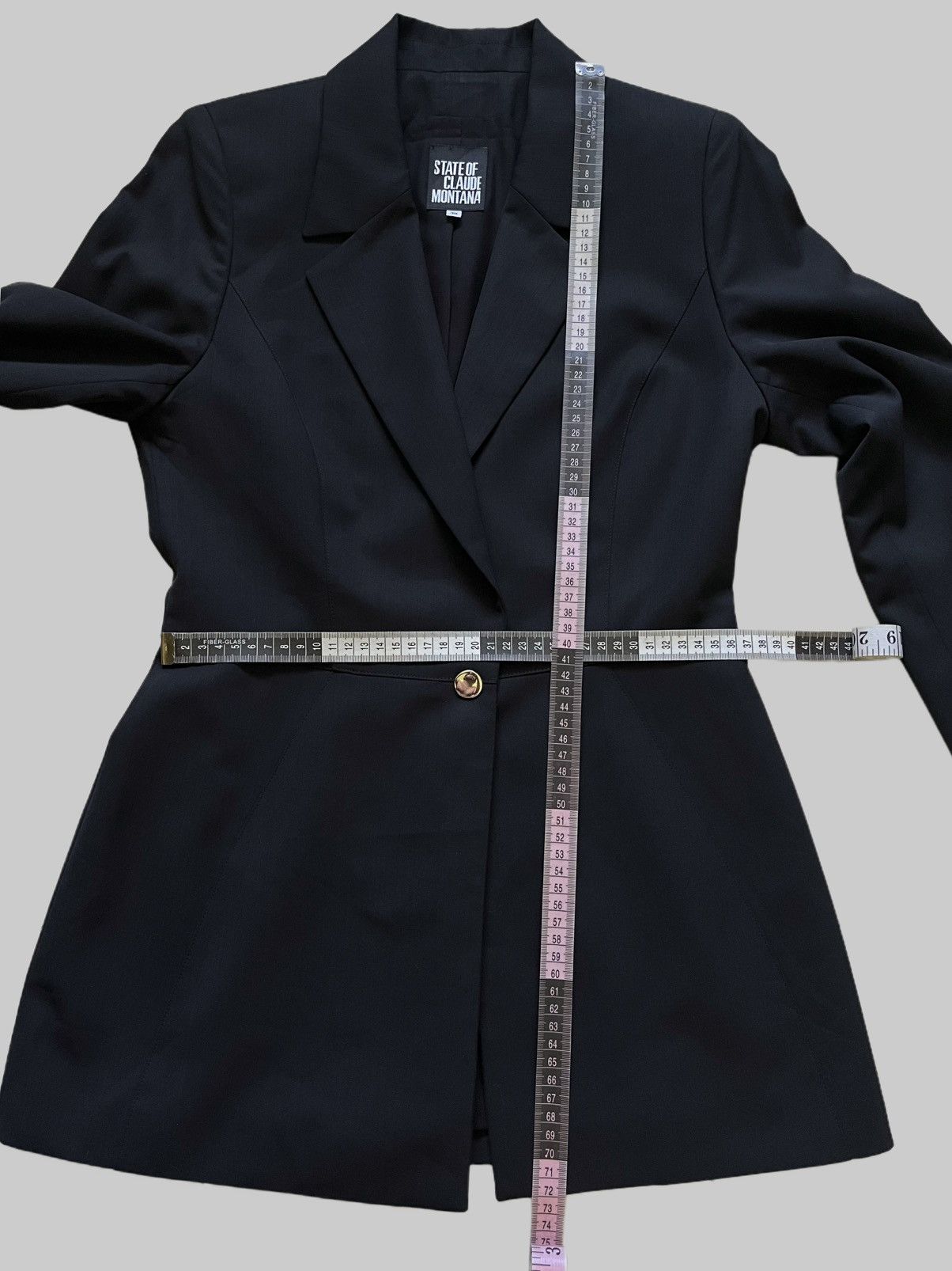 Claude Montana Vintage Claude Montana Black Fitted Blazer Suit Jacket Size S / US 4 / IT 40 - 4 Thumbnail