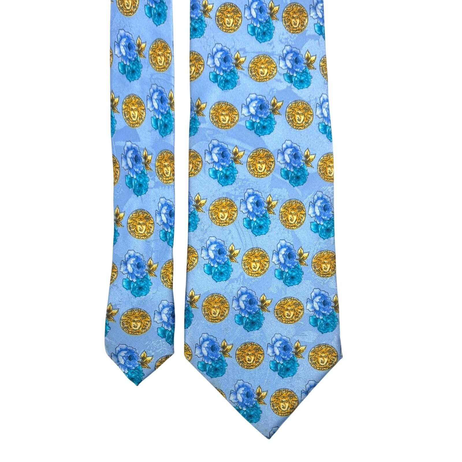 Versace Versace Sky Blue Medusa Tie Size ONE SIZE - 1 Thumbnail