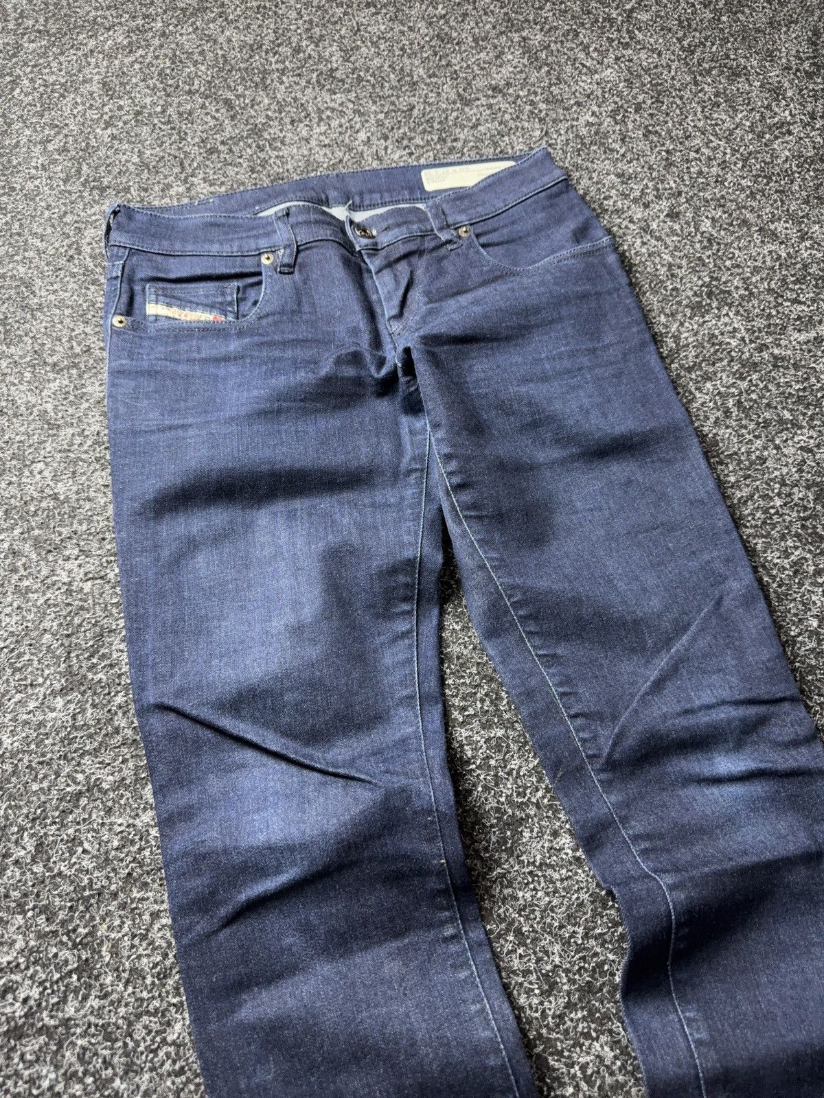 Diesel Luxury Diesel Grupee Ankle Skinny Jeans Dark Blue Stretch Size 27" / US 4 / IT 40 - 5 Thumbnail