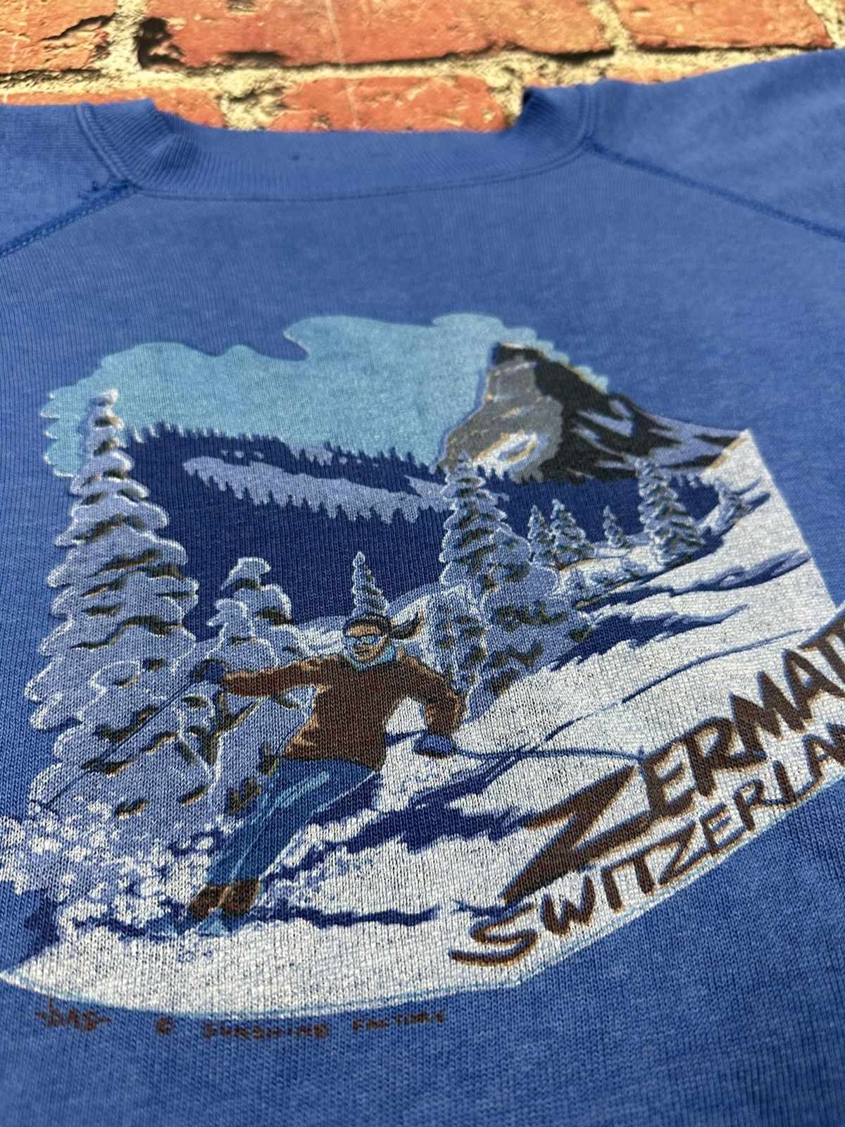 Vintage Zermatt Switzerland Vintage 80s Sweatshirt Skier Mountain Size US S / EU 44-46 / 1 - 5 Thumbnail
