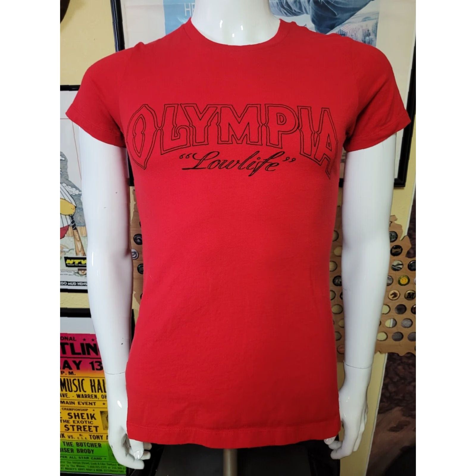 Vintage Unbranded T-Shirt Olympia Lowlife WA Beer Label Parody Art Graphic Tee Small Red Crew Neck Short Sleeve Men Size US S / EU 44-46 / 1 - 2 Thumbnail