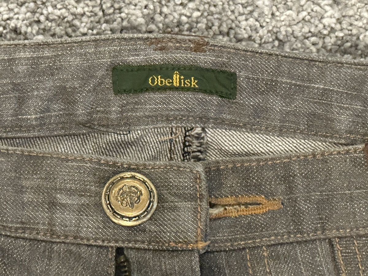 Obelisk Obelisk Y2K Flare Denim Leather patched Size US 33 - 5 Thumbnail