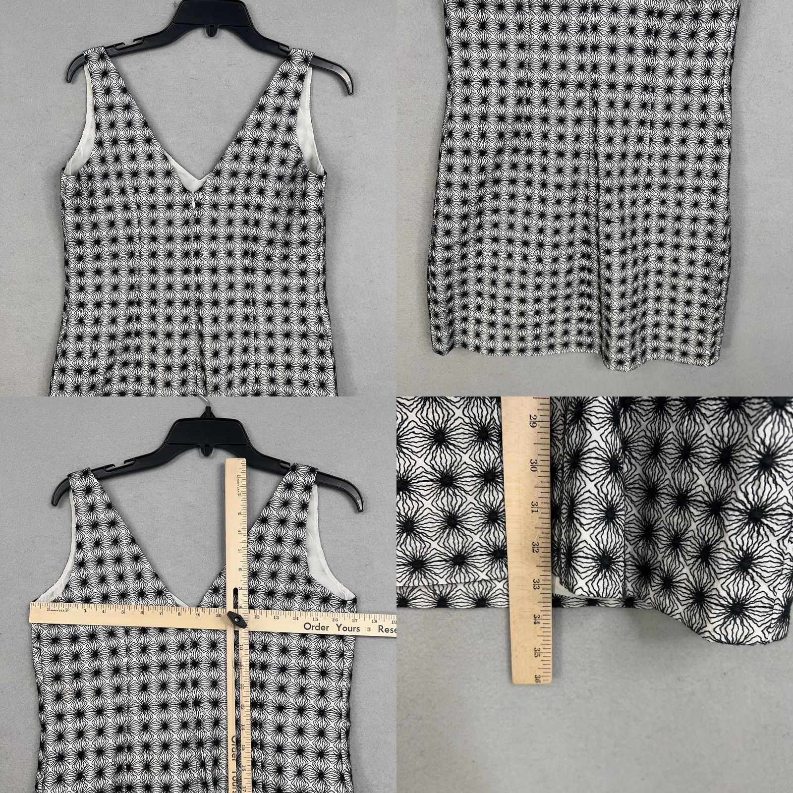 Piazza Sempione PIAZZA SEMPIONE Dress Womens Small Black White V-Neck Party Cocktail Sheath Lux Made in Italy Size S / US 4 / IT 40 - 8 Thumbnail