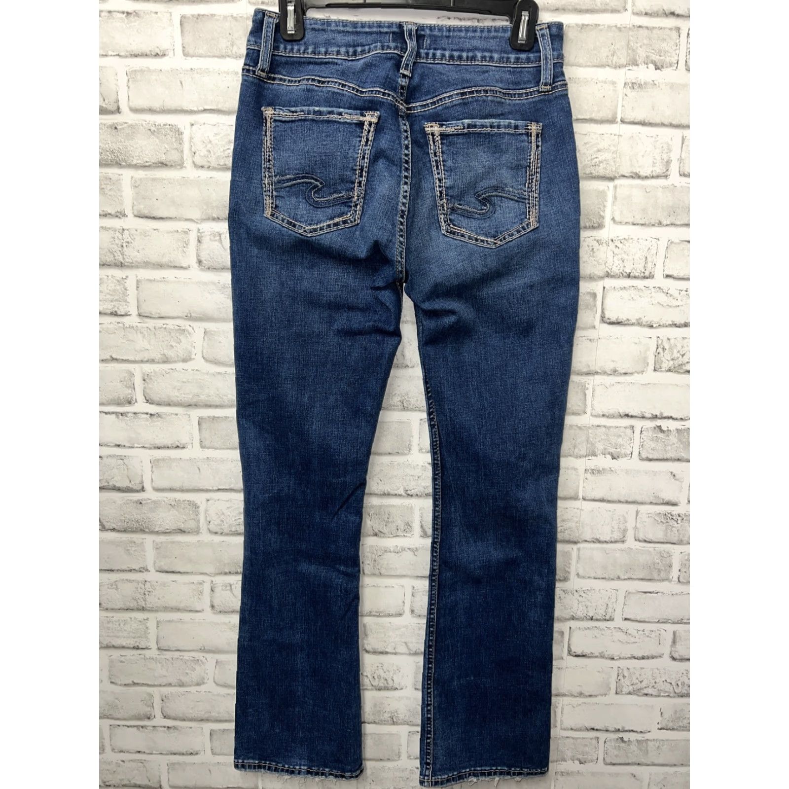 Silver Jeans Co. VINTAGE Silver Jeans Co Avery Slim Boot Blue Jeans Womens 29x31 Slimming Bootcut Metal Theme 90s Womens Size 29" - 4 Thumbnail