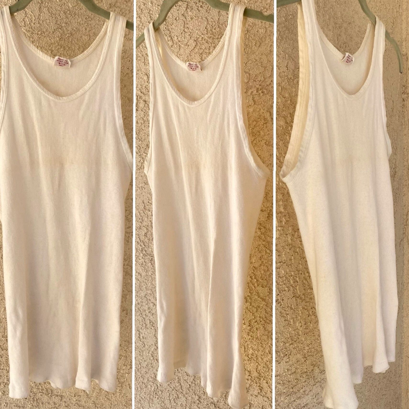 Vintage VINTAGE B.V.D Shirt Mens M 38–40 White Cotton Tank Top Ribbed Size US M / EU 48-50 / 2 - 6 Thumbnail