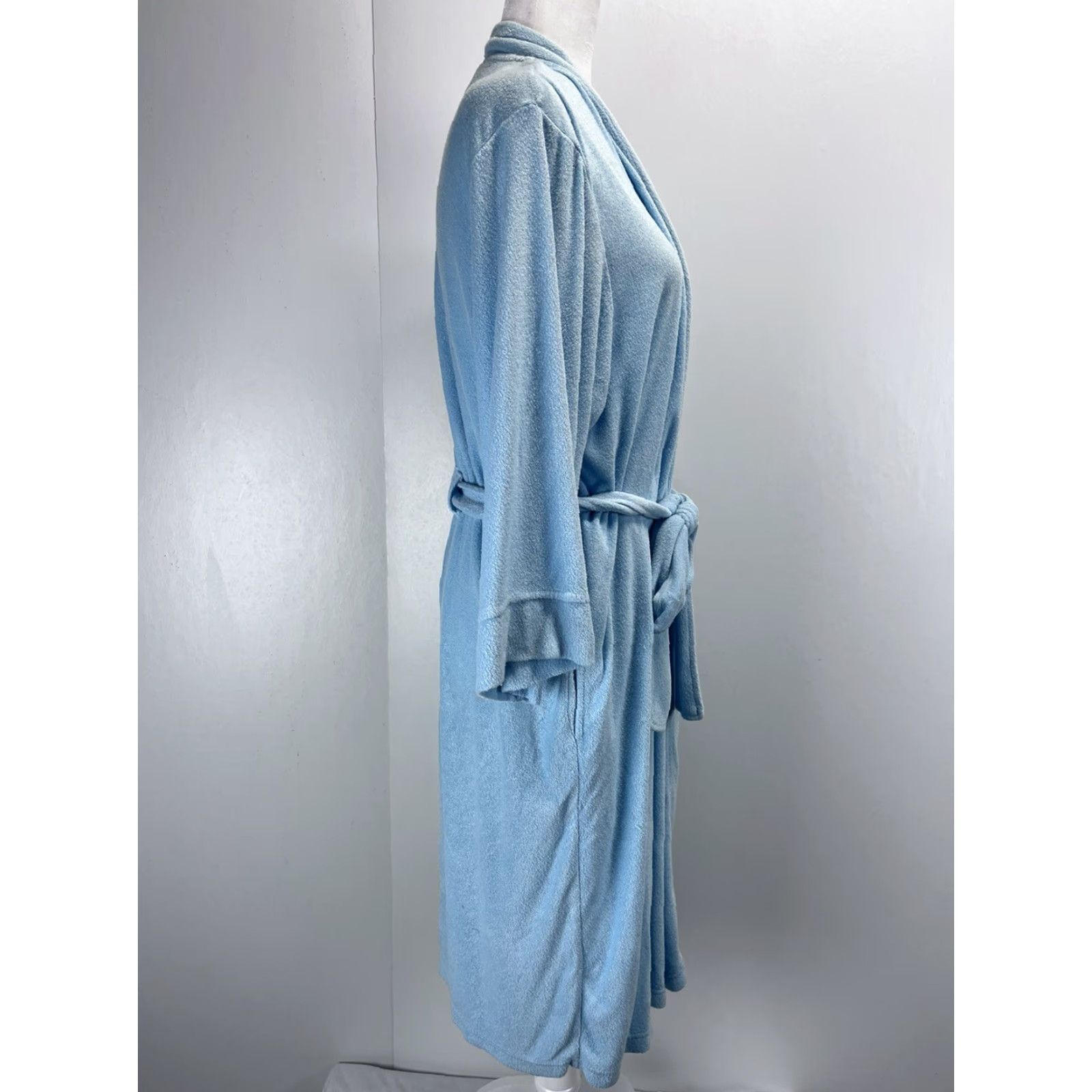 Vintage Natori Terry Robe Sz XL 14 16 Blue Belted Womens GUC Size ONE SIZE - 4 Thumbnail