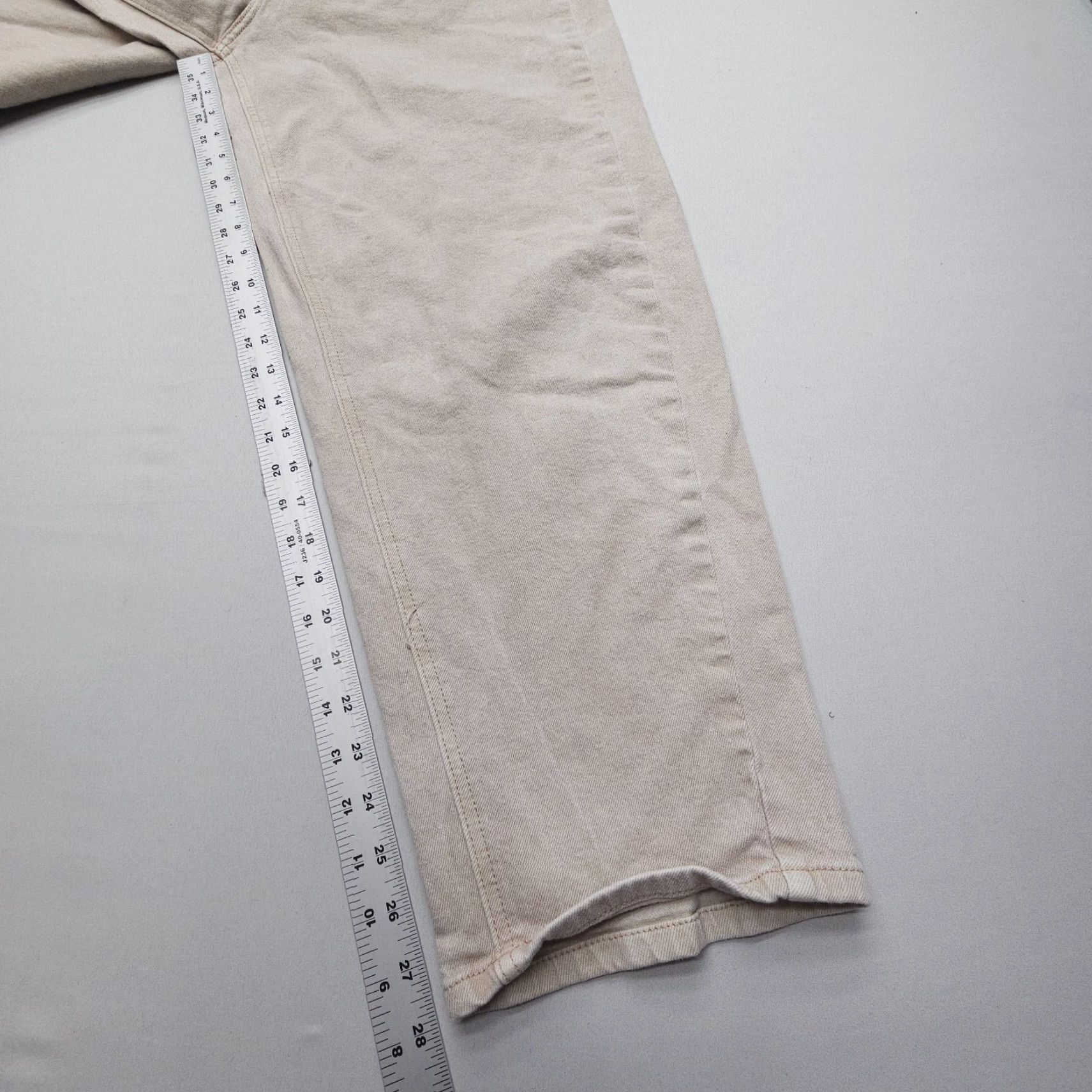 Vintage KanCan Jeans Womens 15 / 31 High Rise Slim Balloon Denim Beige 5-Pocket Relaxed Inseam 28" Baggy Tapered Vintage: No Size 36" / US 14 / IT 50 - 5 Thumbnail