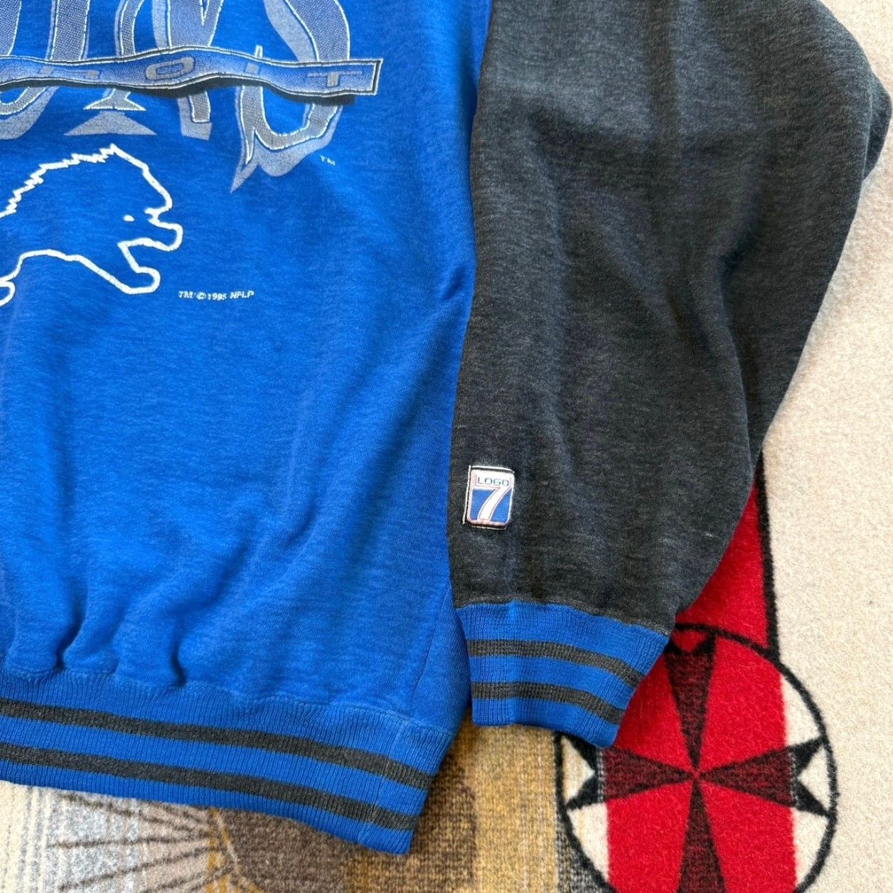 Logo 7 VINTAGE Logo 7 Sweatshirt Crewneck Detroit Lions Blue L Men's 90s Sports USA 1995 Size US L / EU 52-54 / 3 - 6 Thumbnail
