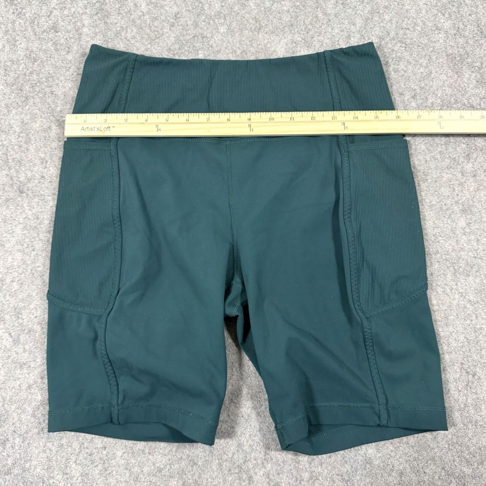 Vintage MONDETTA High Waist Performance Shorts Women's L Green Size 36" / US 14 / IT 50 - 6 Thumbnail