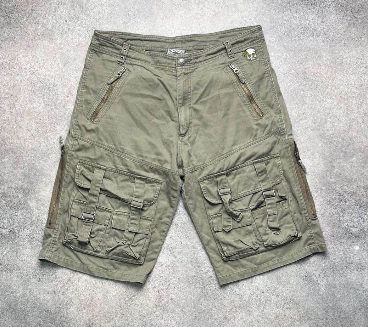 Hysteric Glamour Plus Minus punk cargo shorts with back print Size US 34 / EU 50 - 1 Thumbnail