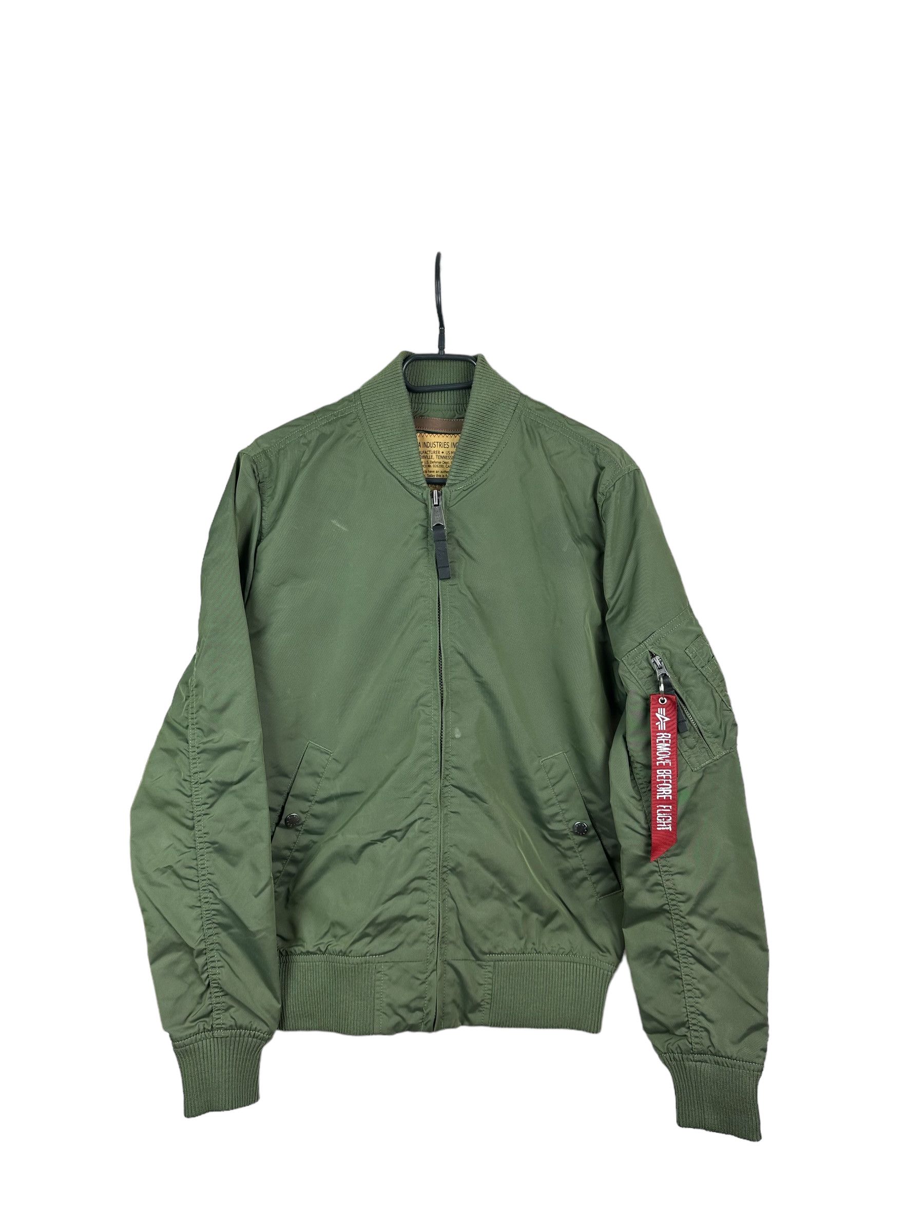 Alpha Industries Mens Green Bomber Jacket Rare