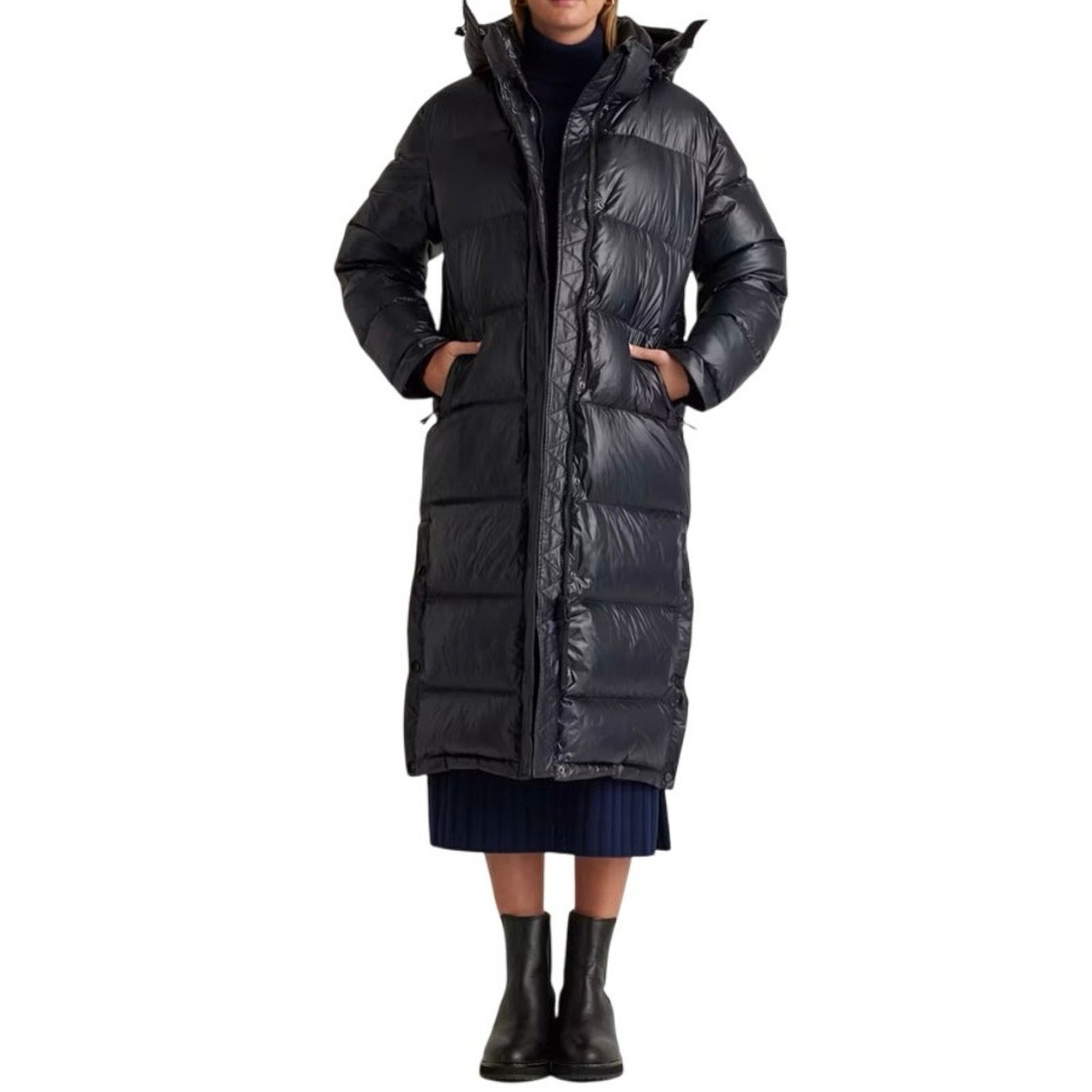 Quince EUC Quince Small Responsible Down Long Puffer Shiny Black Size S / US 4 / IT 40 - 1 Thumbnail