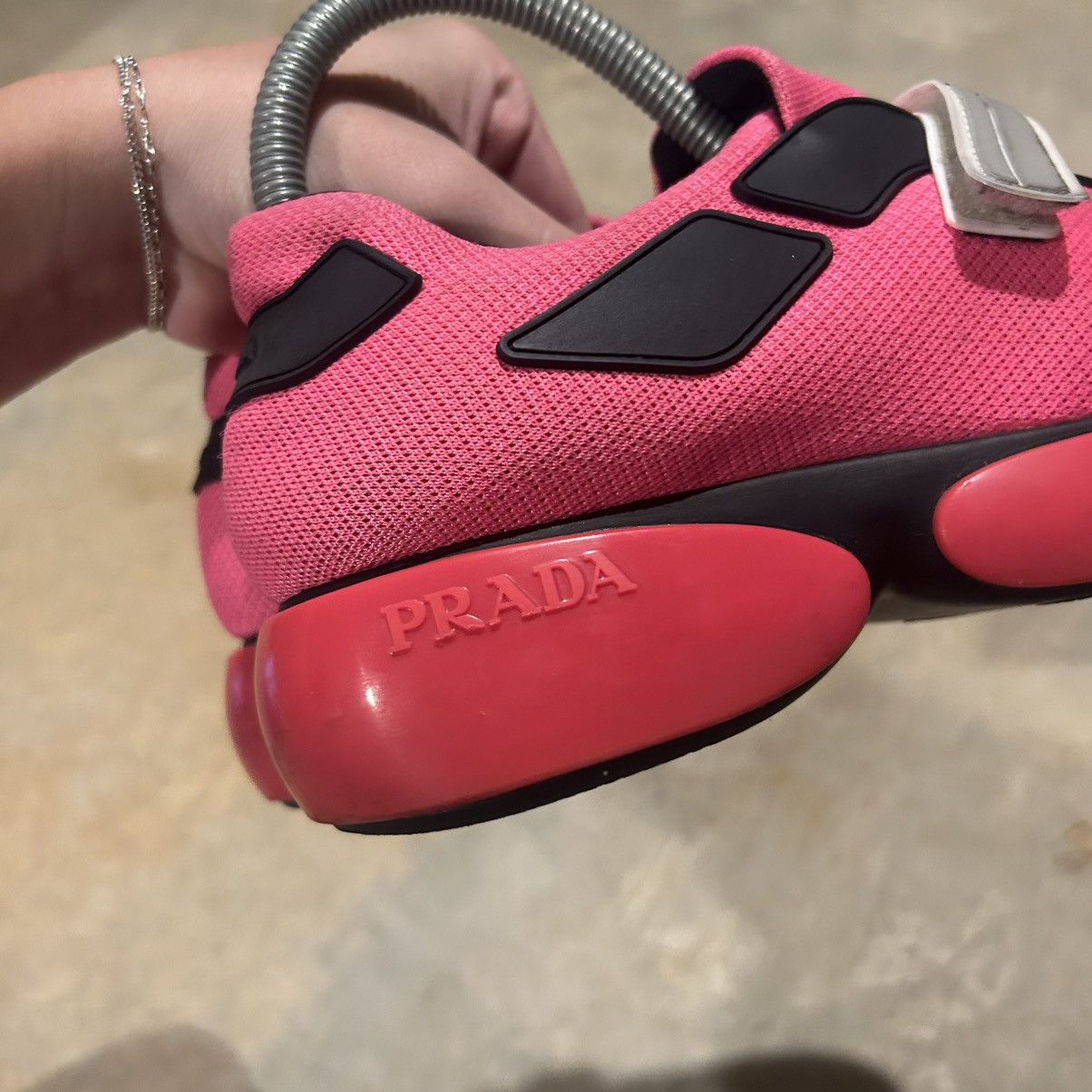 Prada Prada Cloudbust Knit Sneakers Fluorescent Pink US 5 Size US 5 / EU 37 - 9 Thumbnail