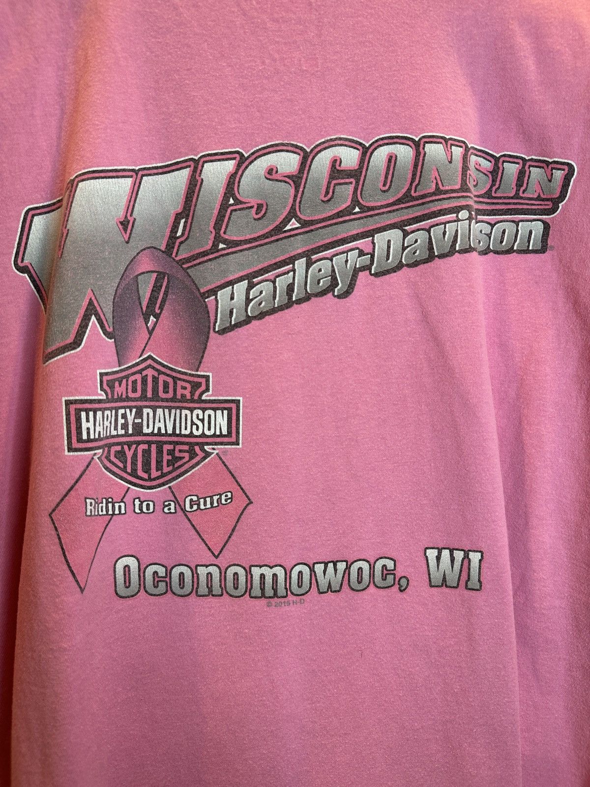 Harley Davidson RARE* VTG Harley Davidson Breast Cancer Cure Wisconsin Shirt Size US XL / EU 56 / 4 - 4 Thumbnail