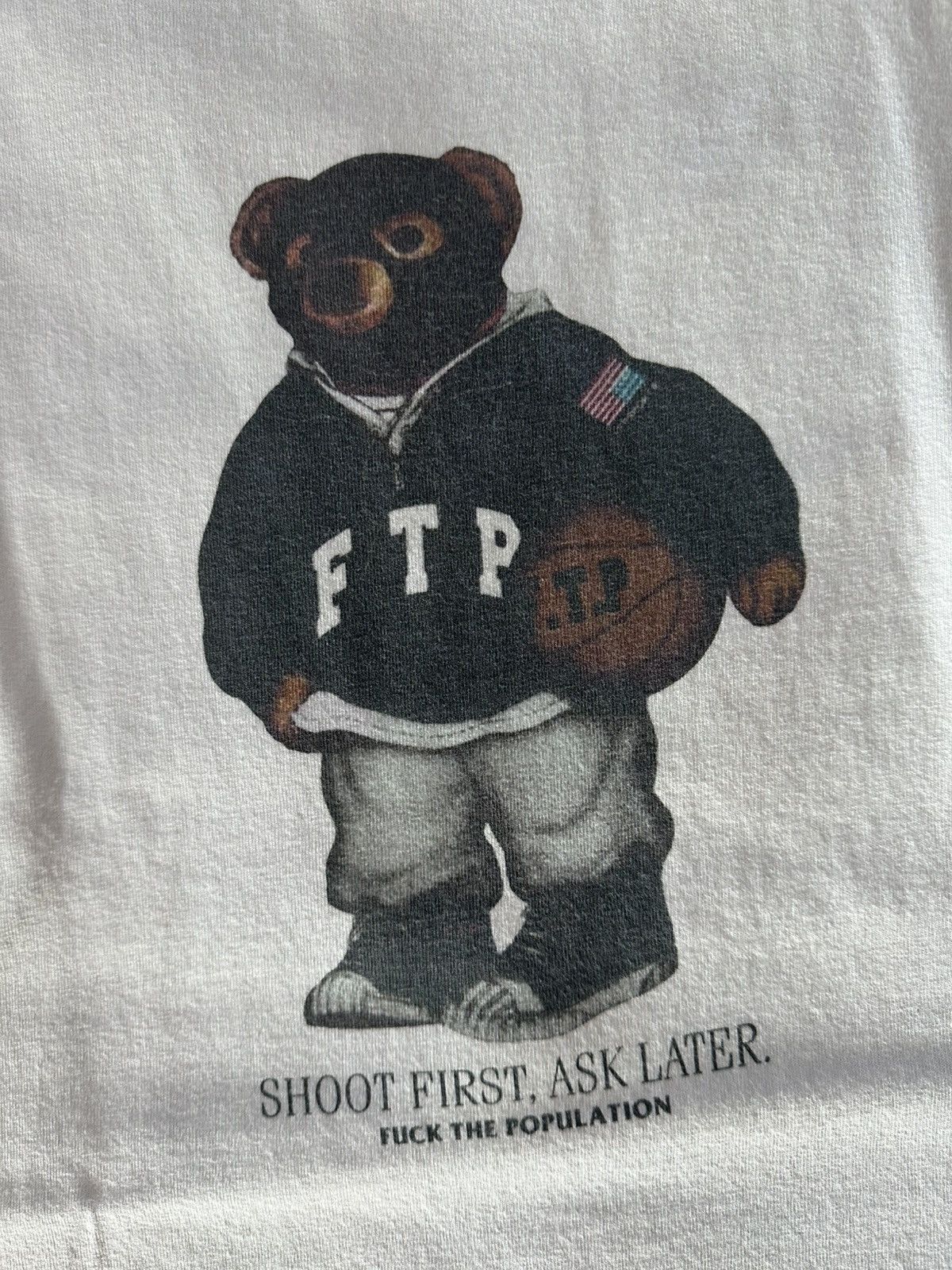 Fuck The Population FTP SHOOT FIRST ASK LATER BEAR TEE Size US L / EU 52-54 / 3 - 3 Thumbnail