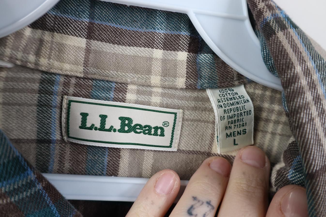 L.L. Bean Vintage 90s LL Bean Flannel Collared Button Down Shirt Plaid Size US L / EU 52-54 / 3 - 7 Thumbnail