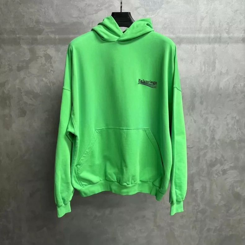 Balenciaga Balenciaga Green Embroidered Logo Hoodie Size US XXS / EU 40 - 1 Thumbnail