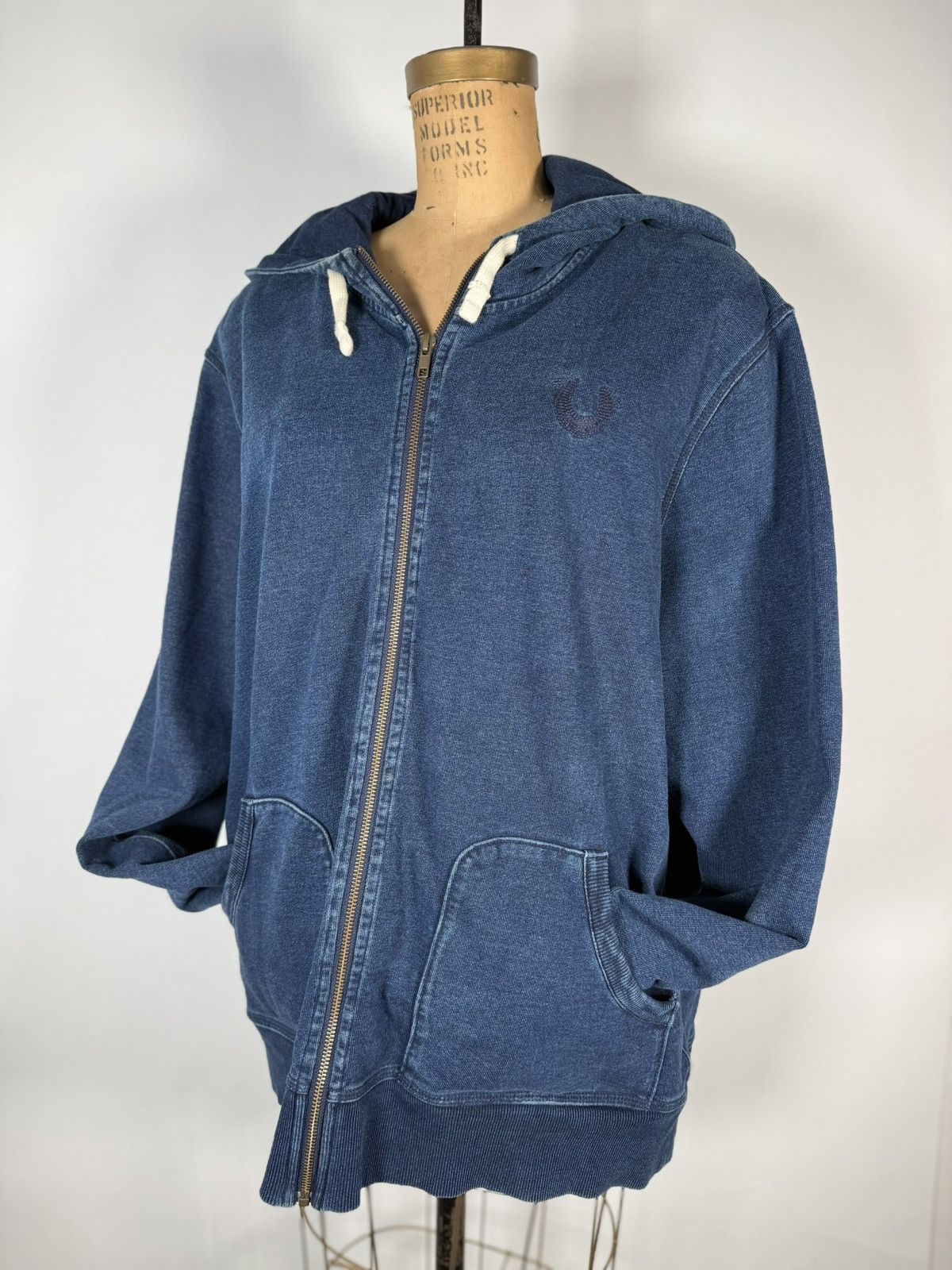 True Religion Y2K True Religion Cotton Denim Effect Zip-Up Hoodie Size US XL / EU 56 / 4 - 1 Thumbnail