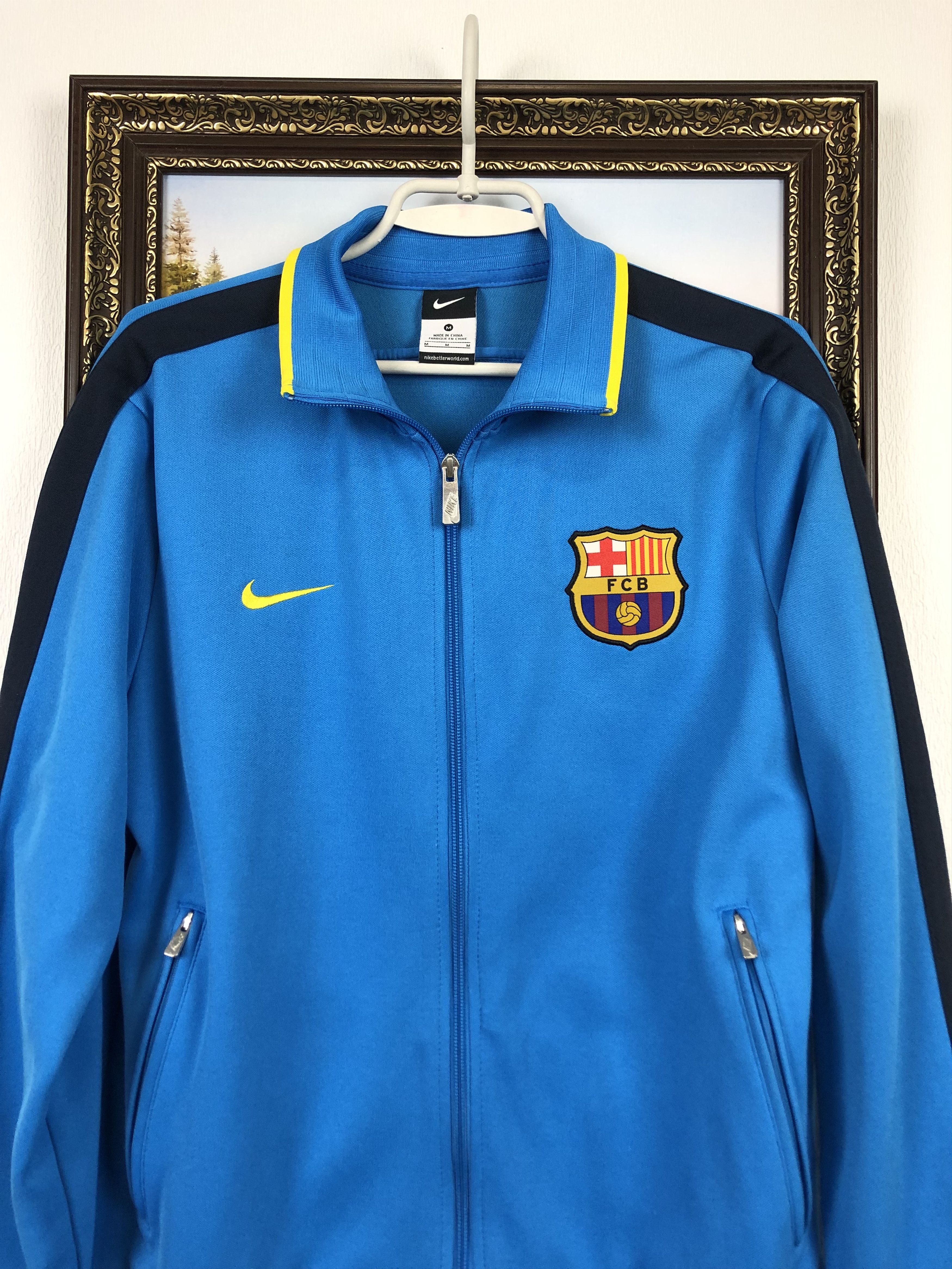 Nike Vintage Nike Barcelona Football Jacket Soccer Track Top Zip Size US M / EU 48-50 / 2 - 2 Thumbnail
