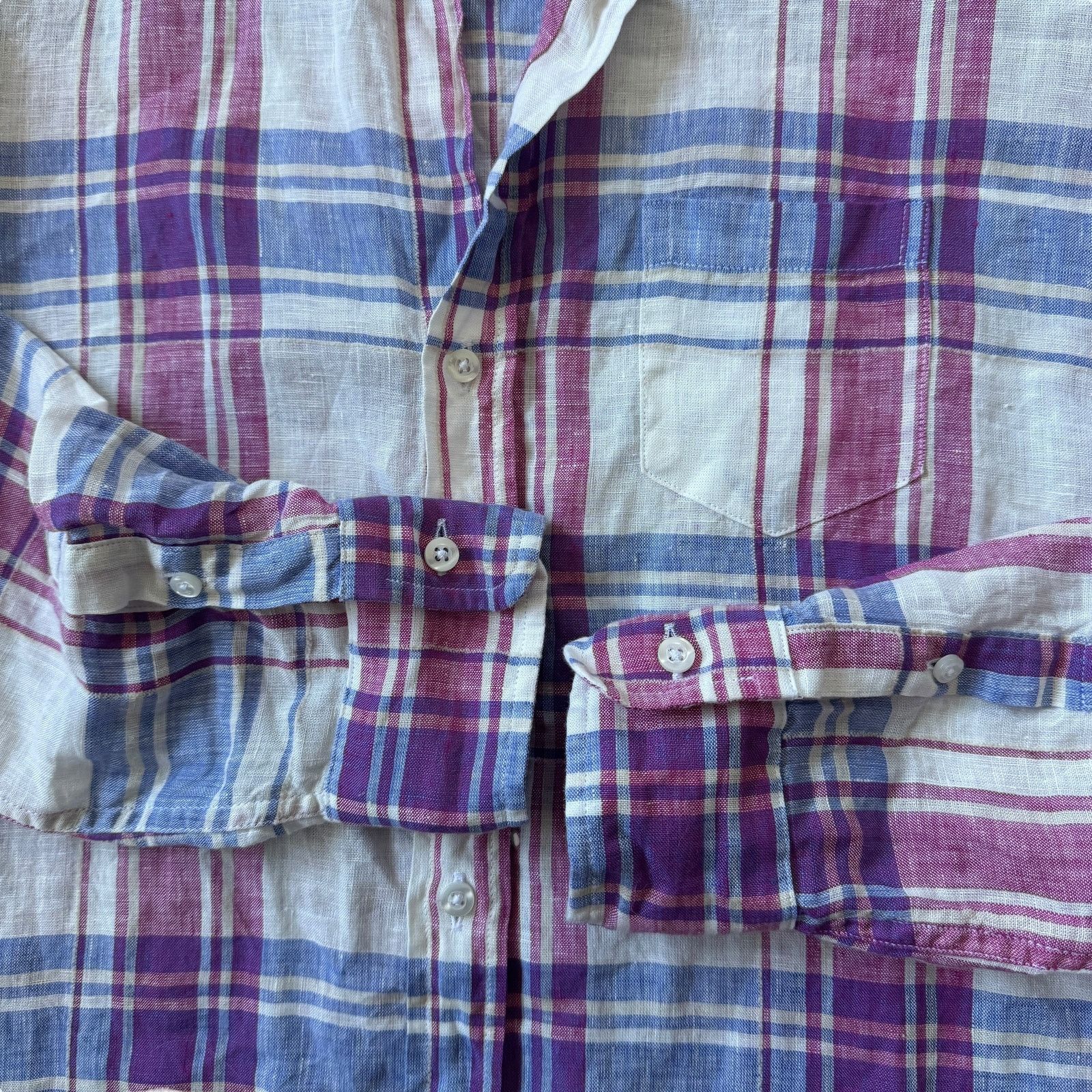 Frank & Eileen Frank & Eileen Barry Woven Button Up Shirt Pink Blue Plaid Size XS / US 0-2 / IT 36-38 - 6 Thumbnail