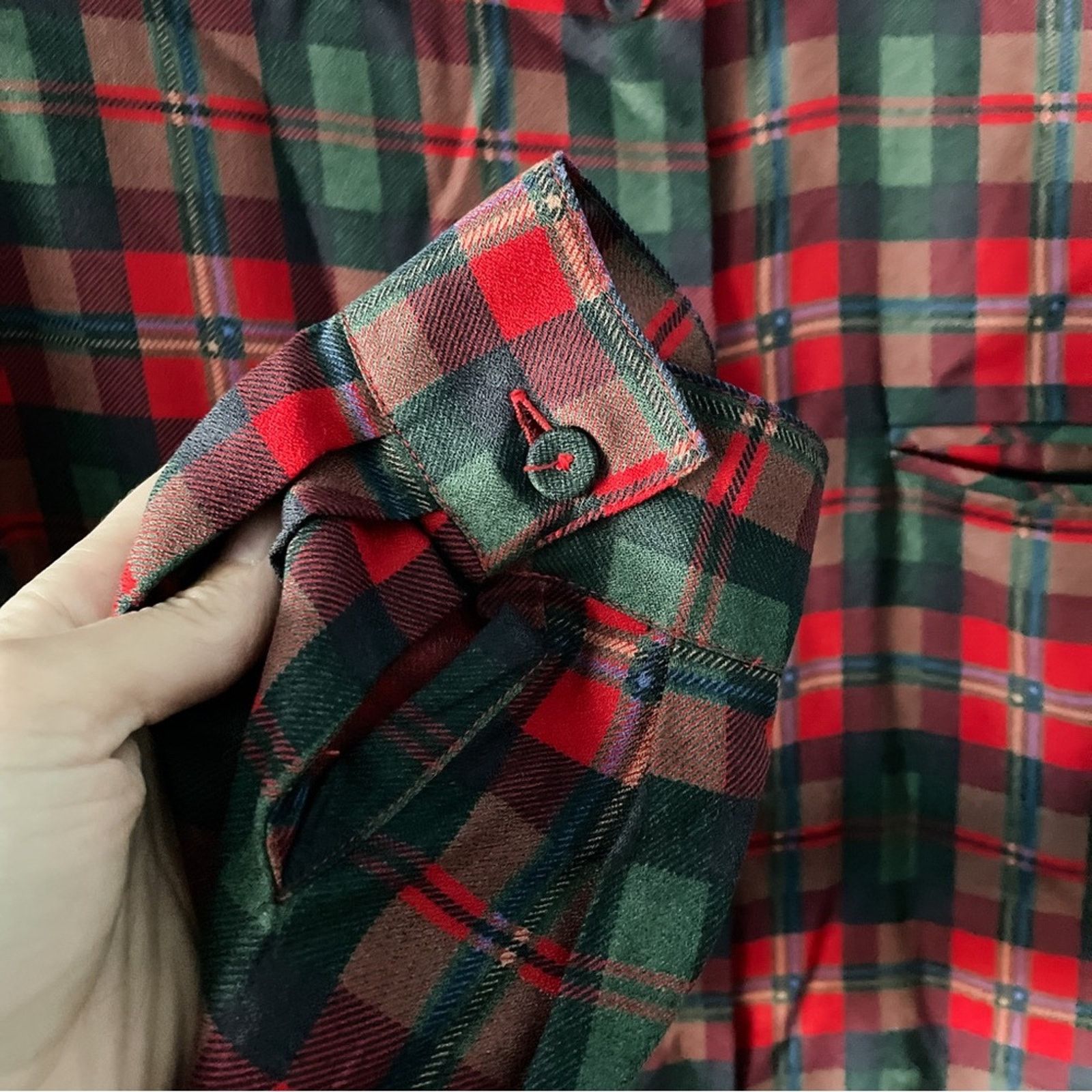 Vintage Vintage Talbots plaid collarless button-down blouse large L Size L / US 10 / IT 46 - 3 Thumbnail