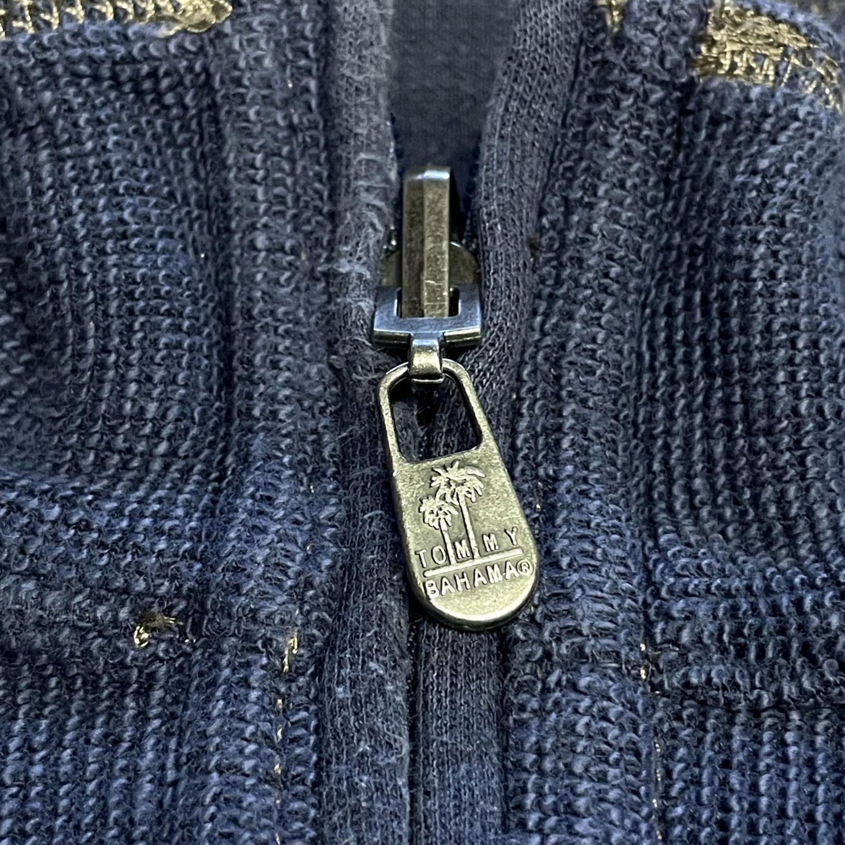 Tommy Bahama Tommy Bahama Mens Large Blue Half Zip Pullover Sweater Waffle Knit Casual Jeans Size US L / EU 52-54 / 3 - 6 Thumbnail