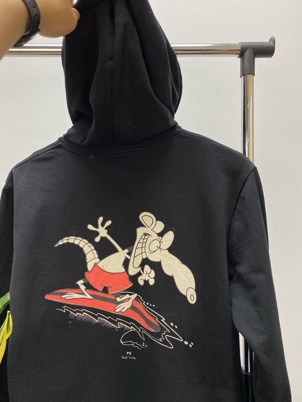 Paul Smith × Vintage Vintage Paul Smith Surfing Rat Hoodie M Men’s Black Size US M / EU 48-50 / 2 - 20 Thumbnail