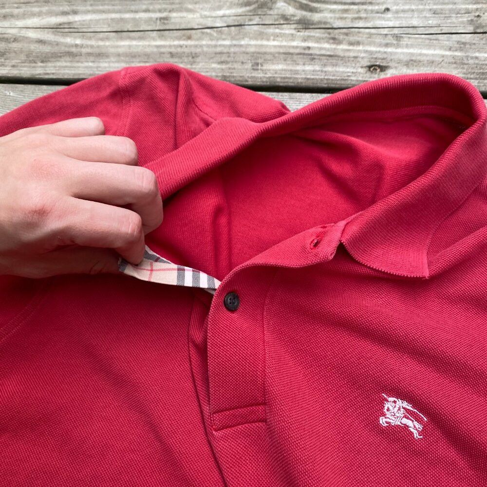 Burberry Vintage Burberry Brit Polo Button Up T Shirt XL Red Size US XL / EU 56 / 4 - 5 Thumbnail