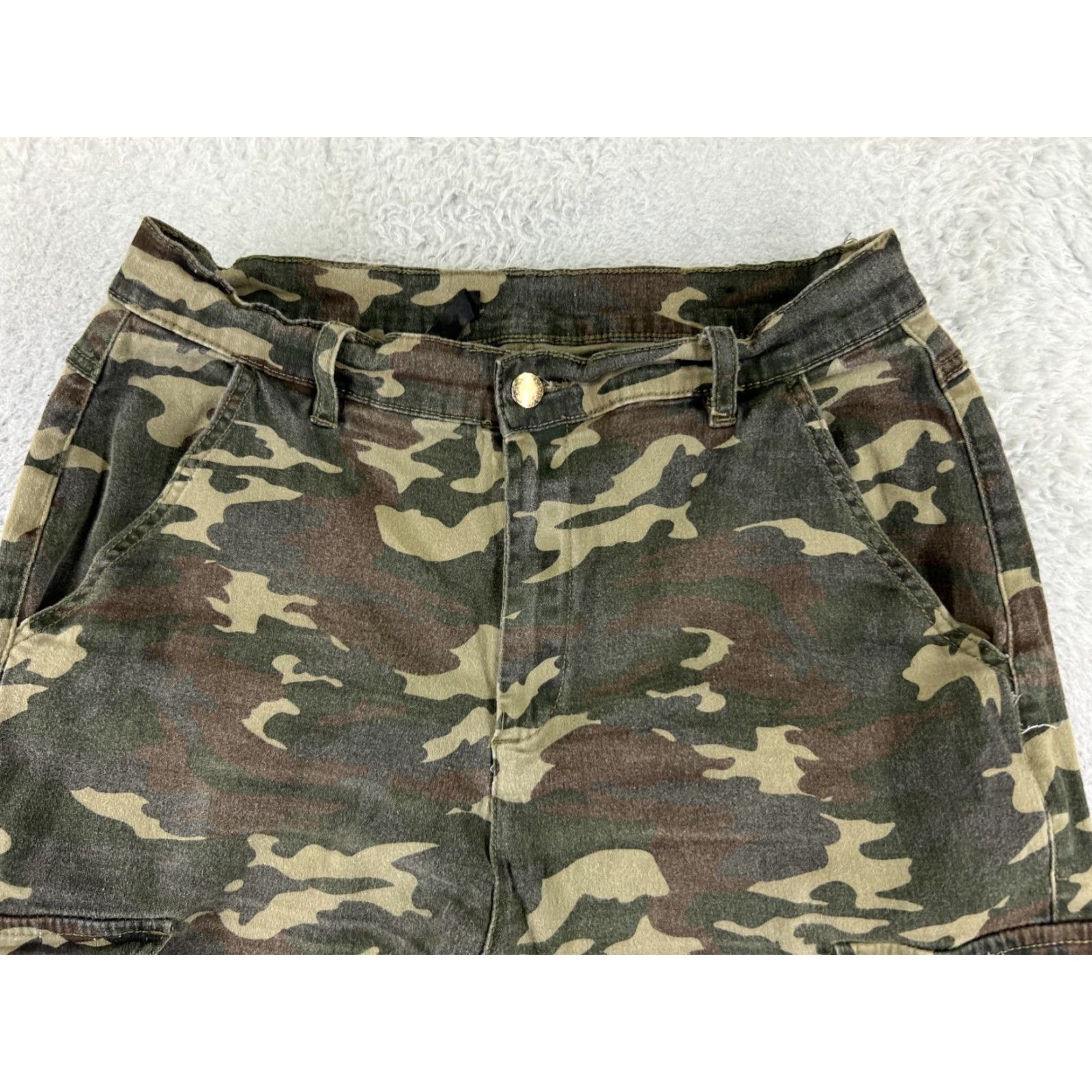 Vintage Beach Bros Jeans Mens 32 Blue Woodland Camo Jogger Cargo Elastic Cotton 32x26 Size US 32 / EU 48 - 4 Thumbnail
