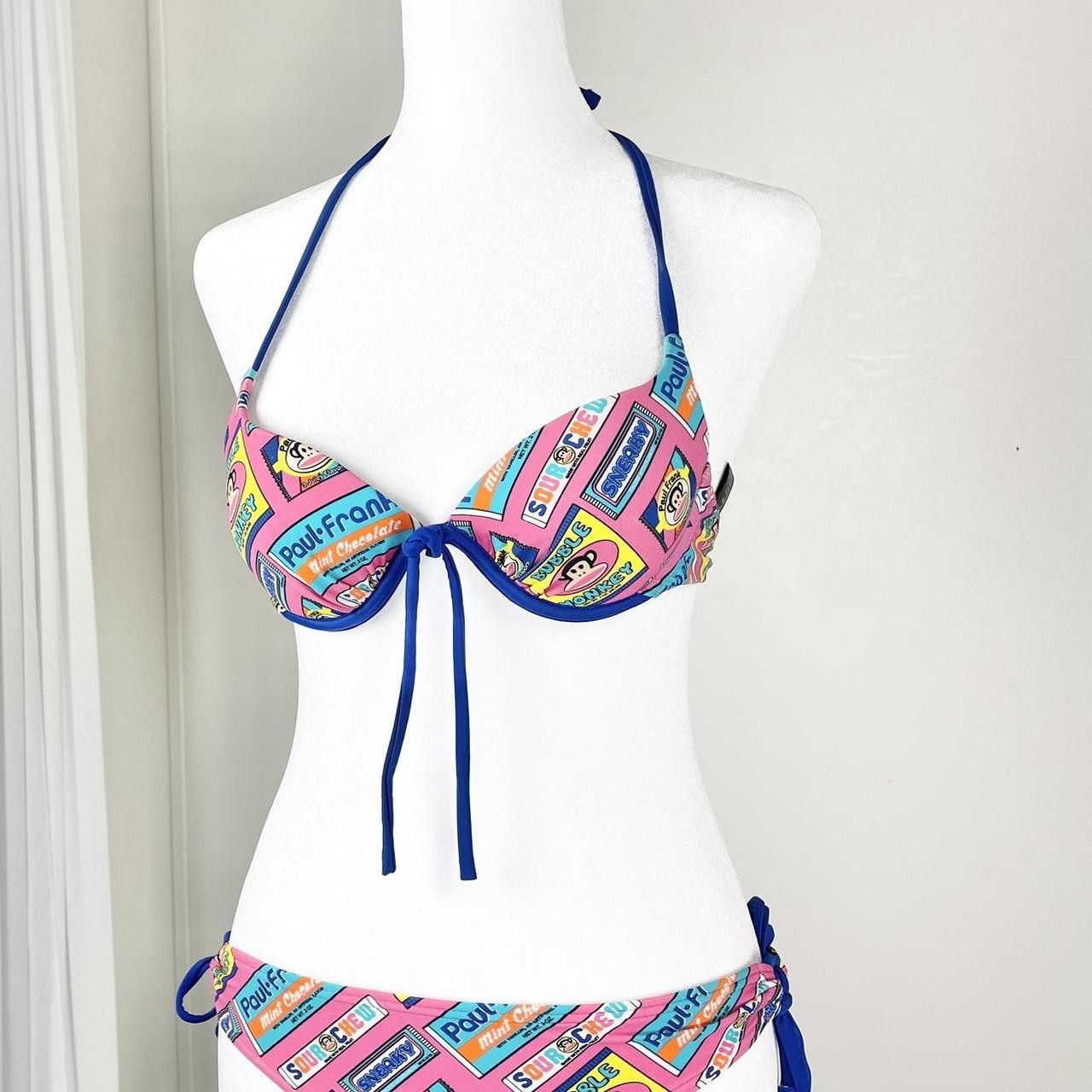 Paul Frank ✩ Paul Frank Julius Bubblegum Candy String Bikini Set ♡ Size S / US 4 / IT 40 - 1 Thumbnail