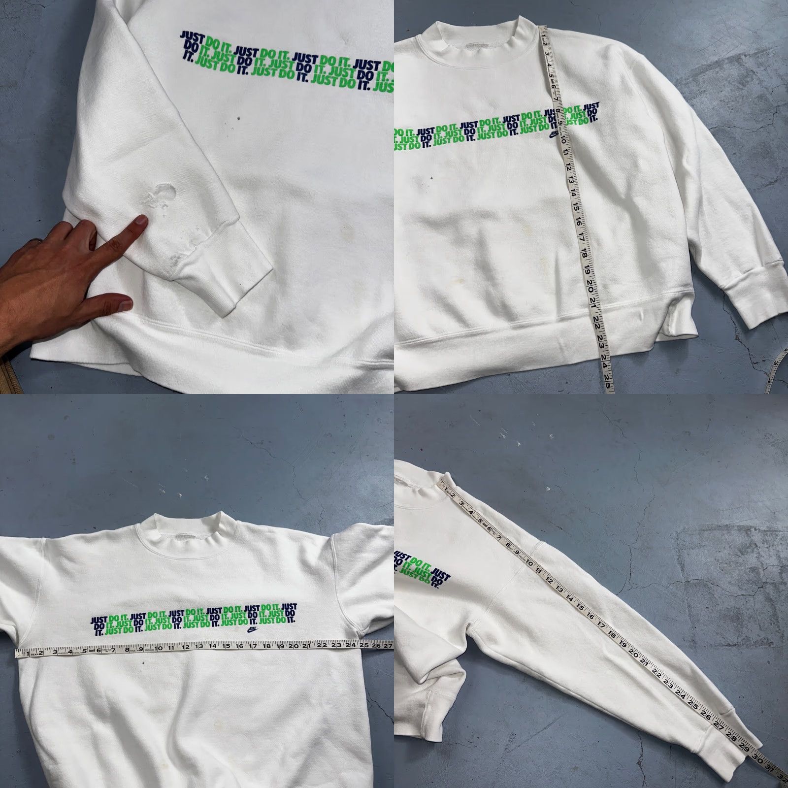 Nike VINTAGE Nike 90s Sweatshirt Crewneck Just Do It White Pullover Athletic Men’s M Size US M / EU 48-50 / 2 - 8 Thumbnail