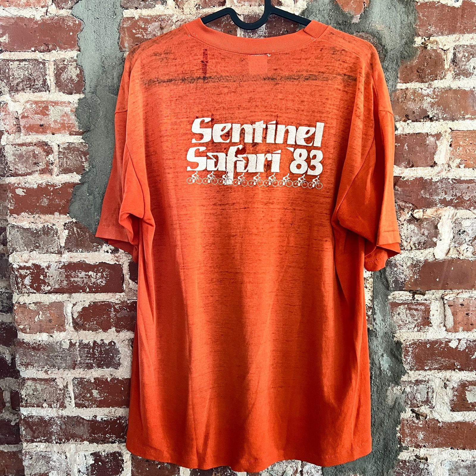 Vintage VTG 80s Sentinel Safari Cycling Paper Thin T-Shirt L 22x27 Size US L / EU 52-54 / 3 - 4 Thumbnail