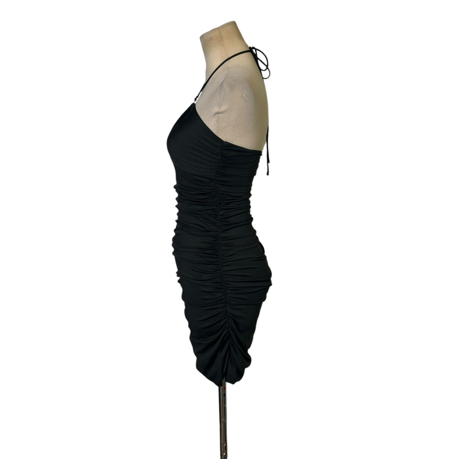 PRINCESS POLLY Princess Polly black halter cut out ruched mini dress size 2 Size XS / US 0-2 / IT 36-38 - 9 Thumbnail