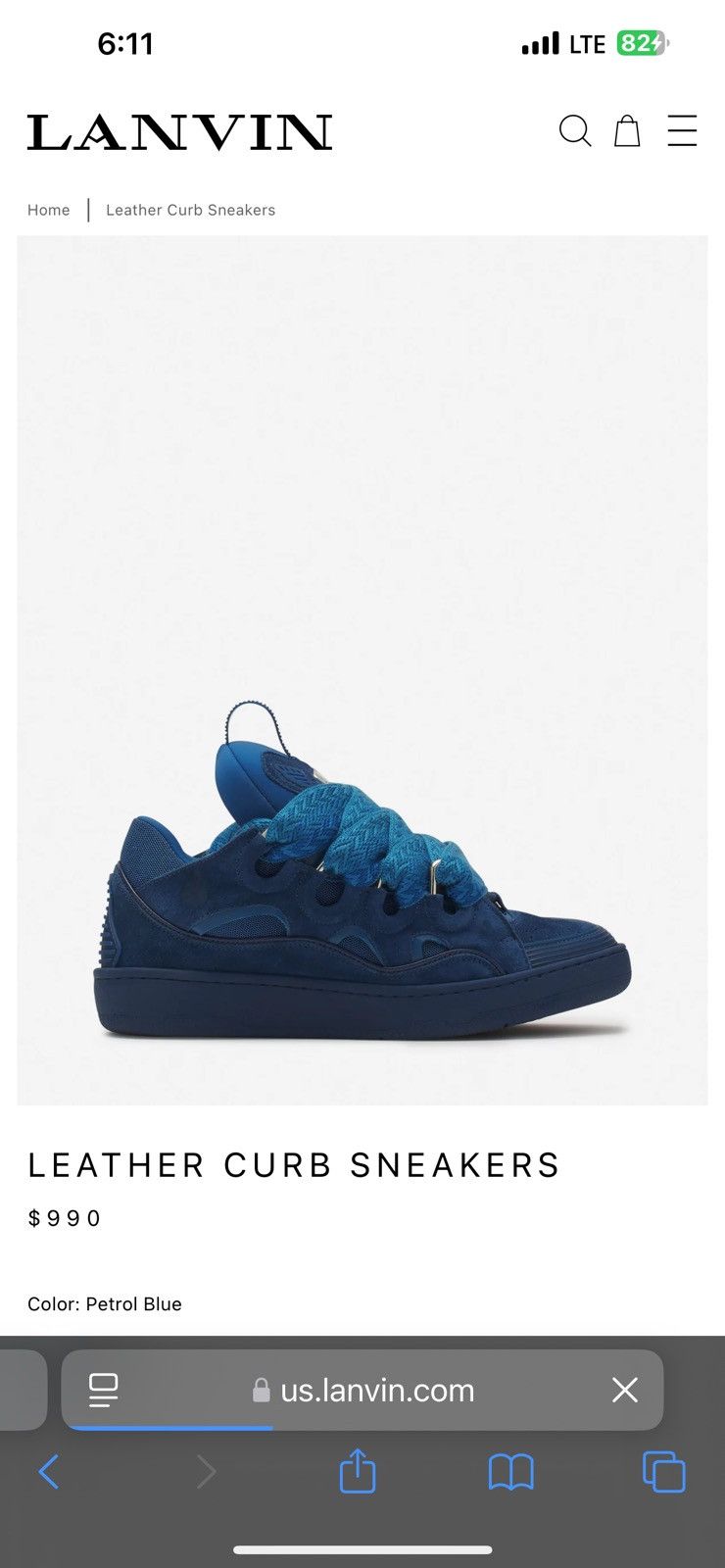 Lanvin Lanvin LEATHER CURB SNEAKERS Size US 10 / EU 43 - 7 Thumbnail