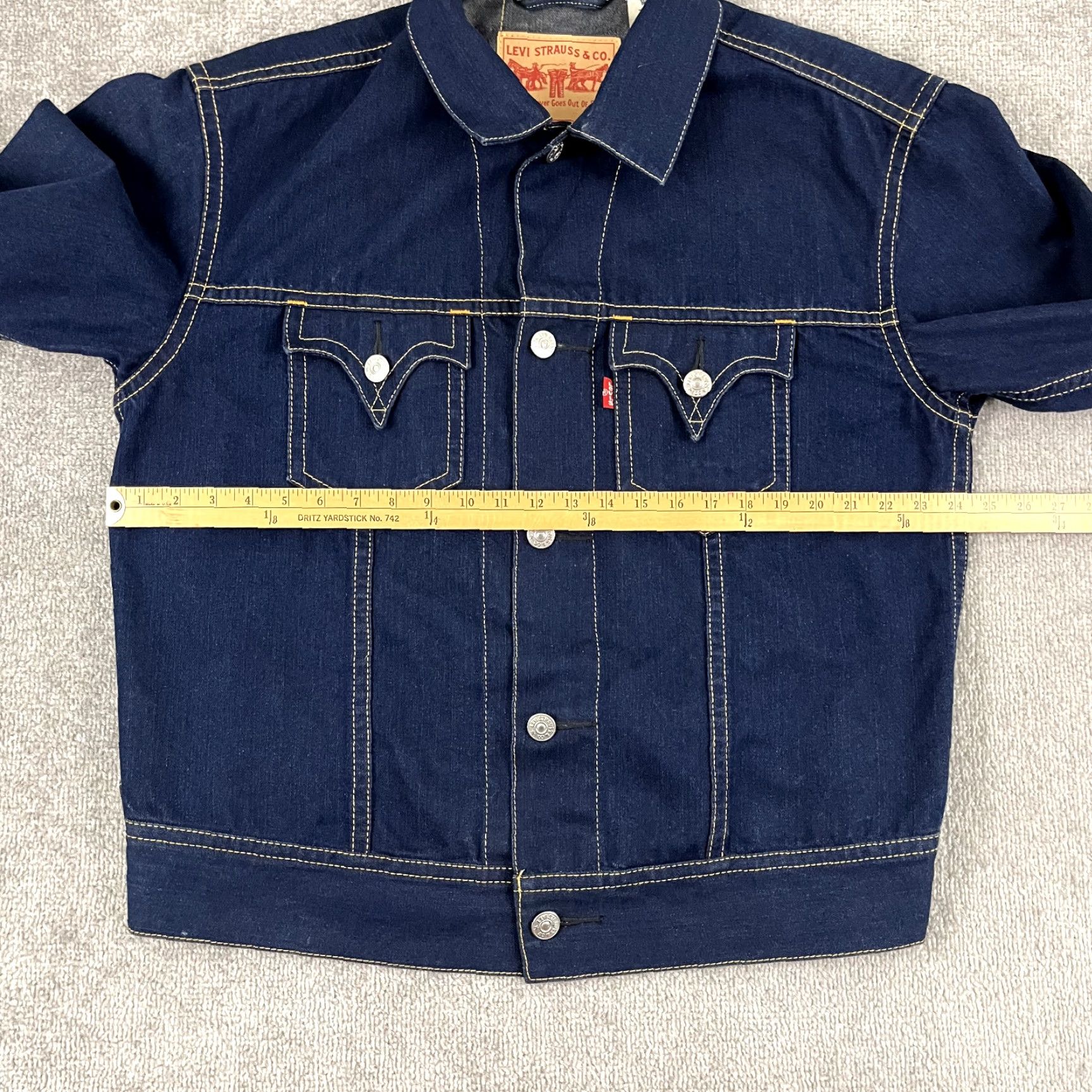 Levi's LEVIS Iconic Jacket XL Blue Denim Trucker Western Rodeo Jean Type 1 Y2K Mens Size US 36 / EU 52 - 7 Thumbnail