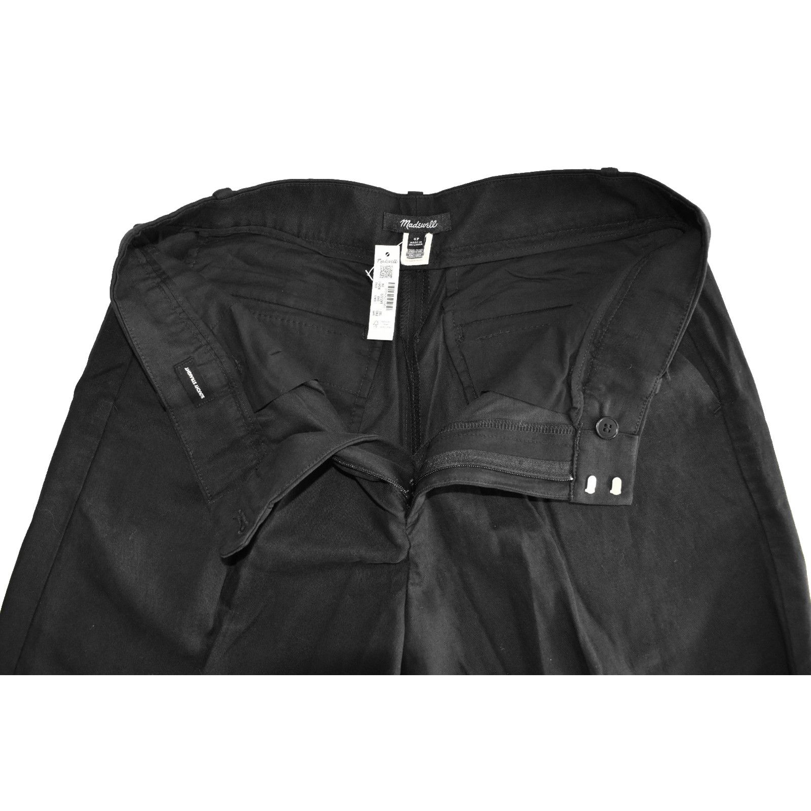 Madewell NWT MADEWELL Black Pleated Slouchy Straight Pants Size 4P Size 31" - 3 Thumbnail