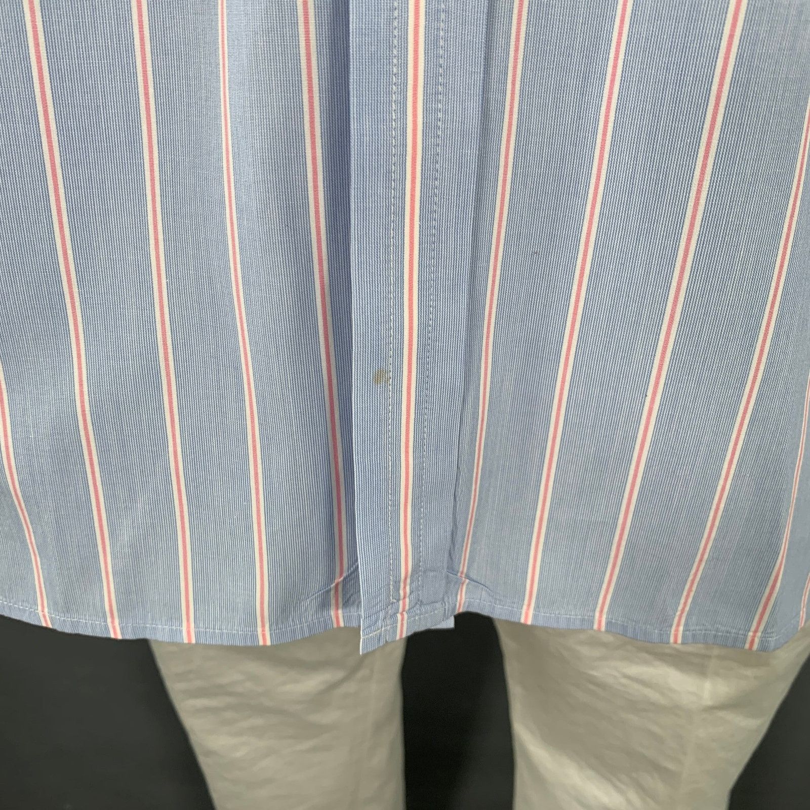 Turnbull & Asser Size L Blue Pink Stripe Cotton French Cuff Long Sleeve Shirt Size US L / EU 52-54 / 3 - 7 Thumbnail