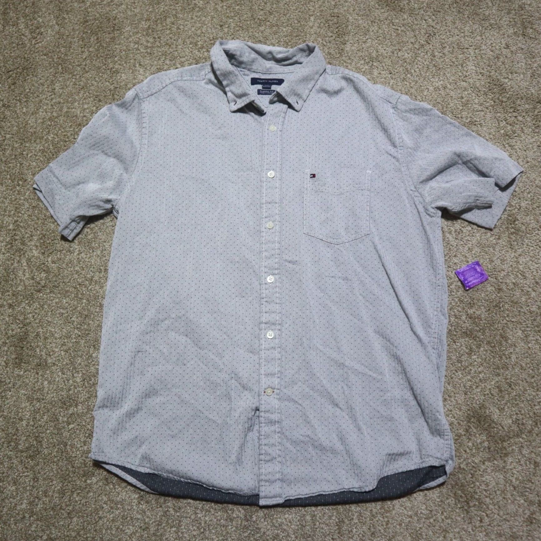Tommy Hilfiger Tommy Hilfiger Gray Plaid Button-Up Shirt Long Sleeve Casual Adult Large Mens Size US L / EU 52-54 / 3 - 2 Thumbnail