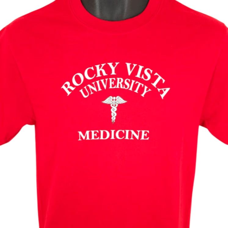 Port & Company Rocky Vista University T Shirt Mens Size Small Red Medical School Medicine | Port & Company | Crew Neck | Short Sleeve | Cotton Blend | Solid | Men Size US S / EU 44-46 / 1 - 2 Thumbnail