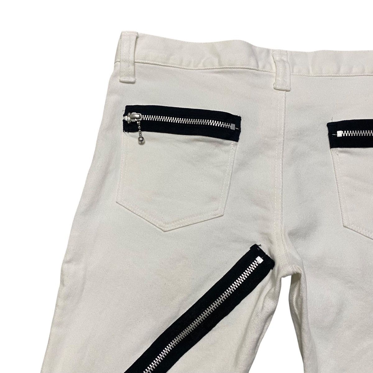 Mari's Rock Anarchy 666 White Denim Zipper Bondage Pants Undercover Size US 32 / EU 48 - 10 Thumbnail