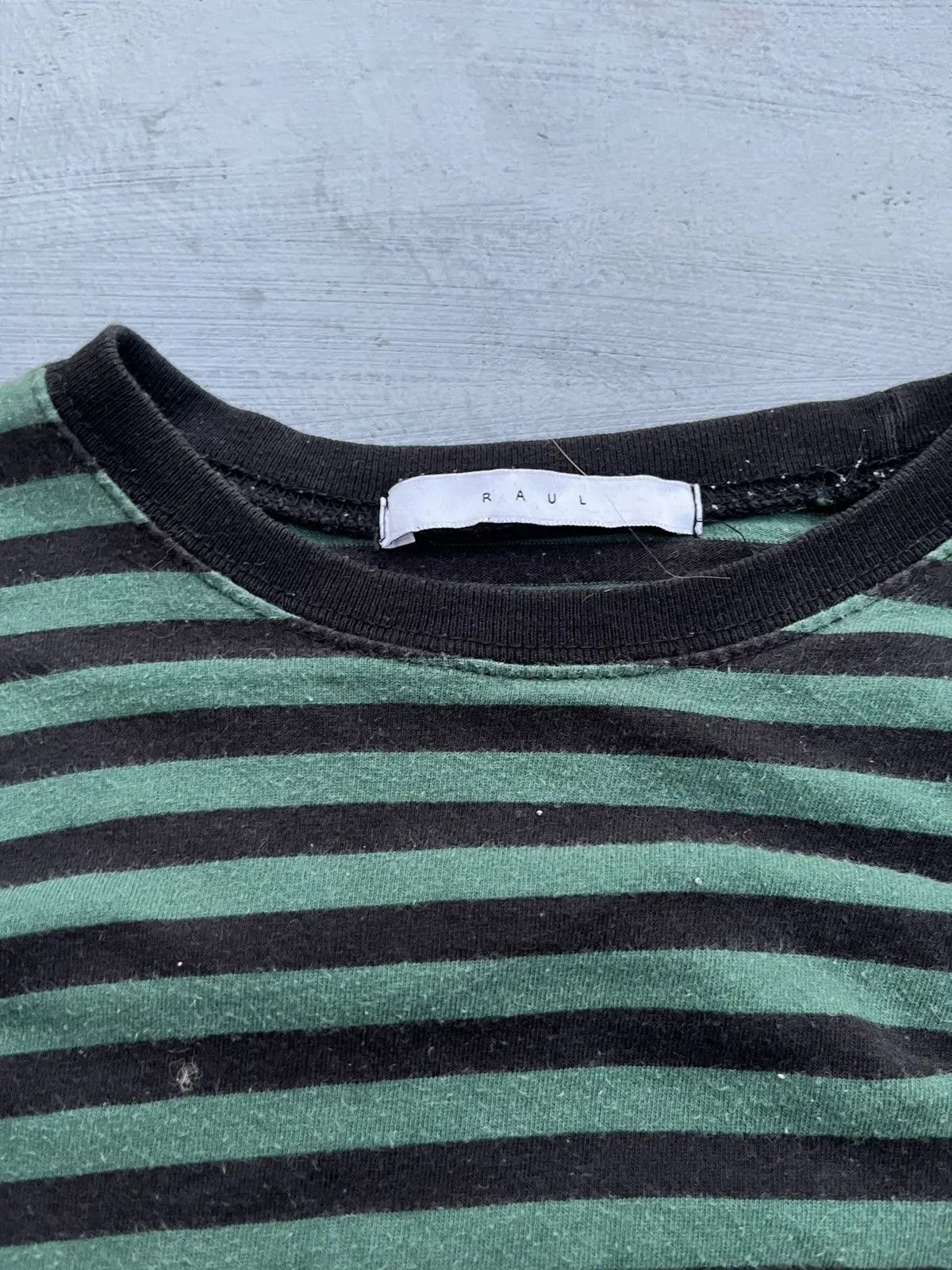 Japanese Brand Vintage Grunge Distressed Striped Long Sleeve - Green/Black Size US S / EU 44-46 / 1 - 6 Thumbnail