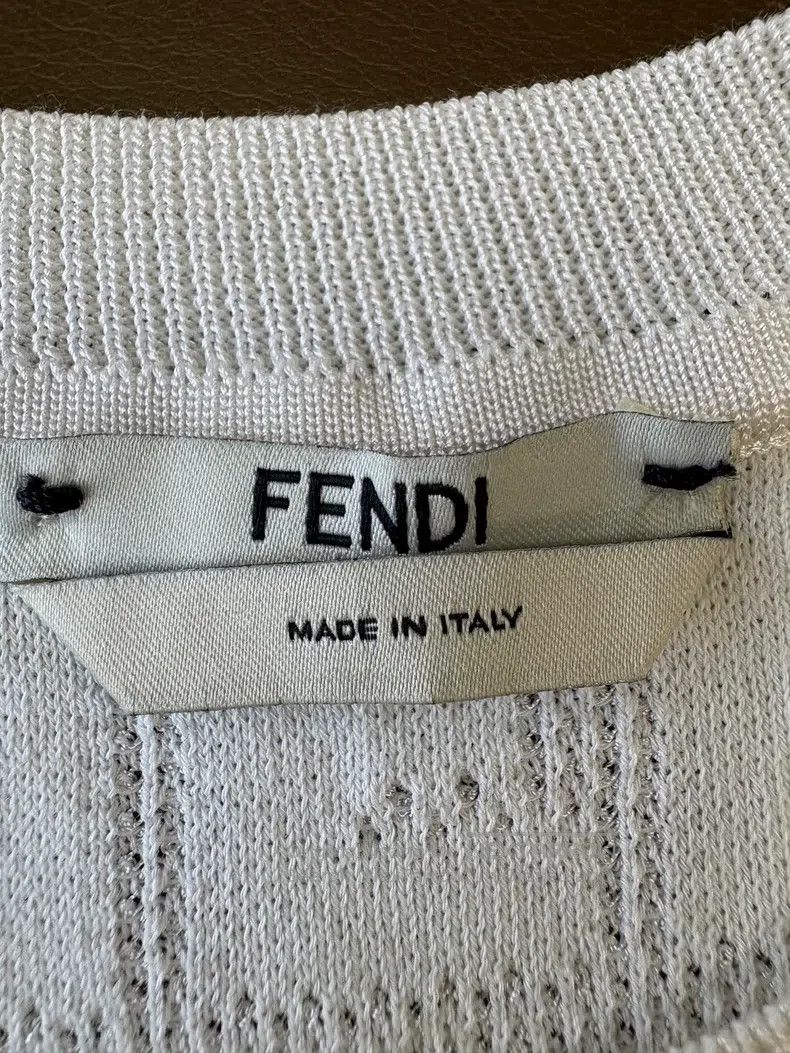 Fendi Fendi White Double F Full Print Round Neck Knit T-Shirt Size XS / US 0-2 / IT 36-38 - 6 Thumbnail