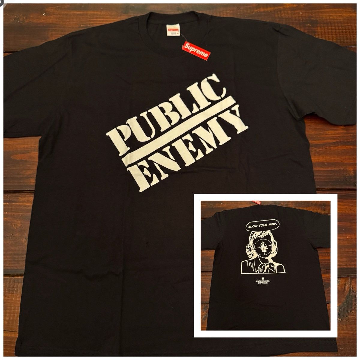 Public Enemy × Supreme × Undercover Supreme UNDERCOVER Public Enemy Blow Your Mind Tee Size US XL / EU 56 / 4 - 1 Thumbnail