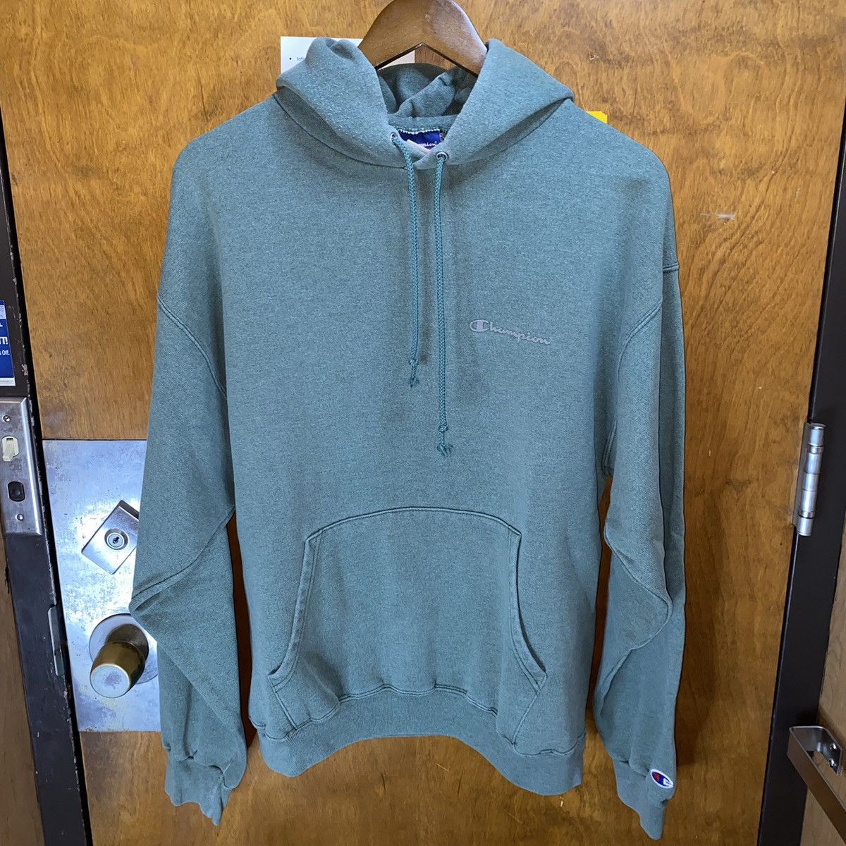 Champion × Vintage Vintage Green Champion Spellout Script Hoodie Size US L / EU 52-54 / 3 - 1 Thumbnail