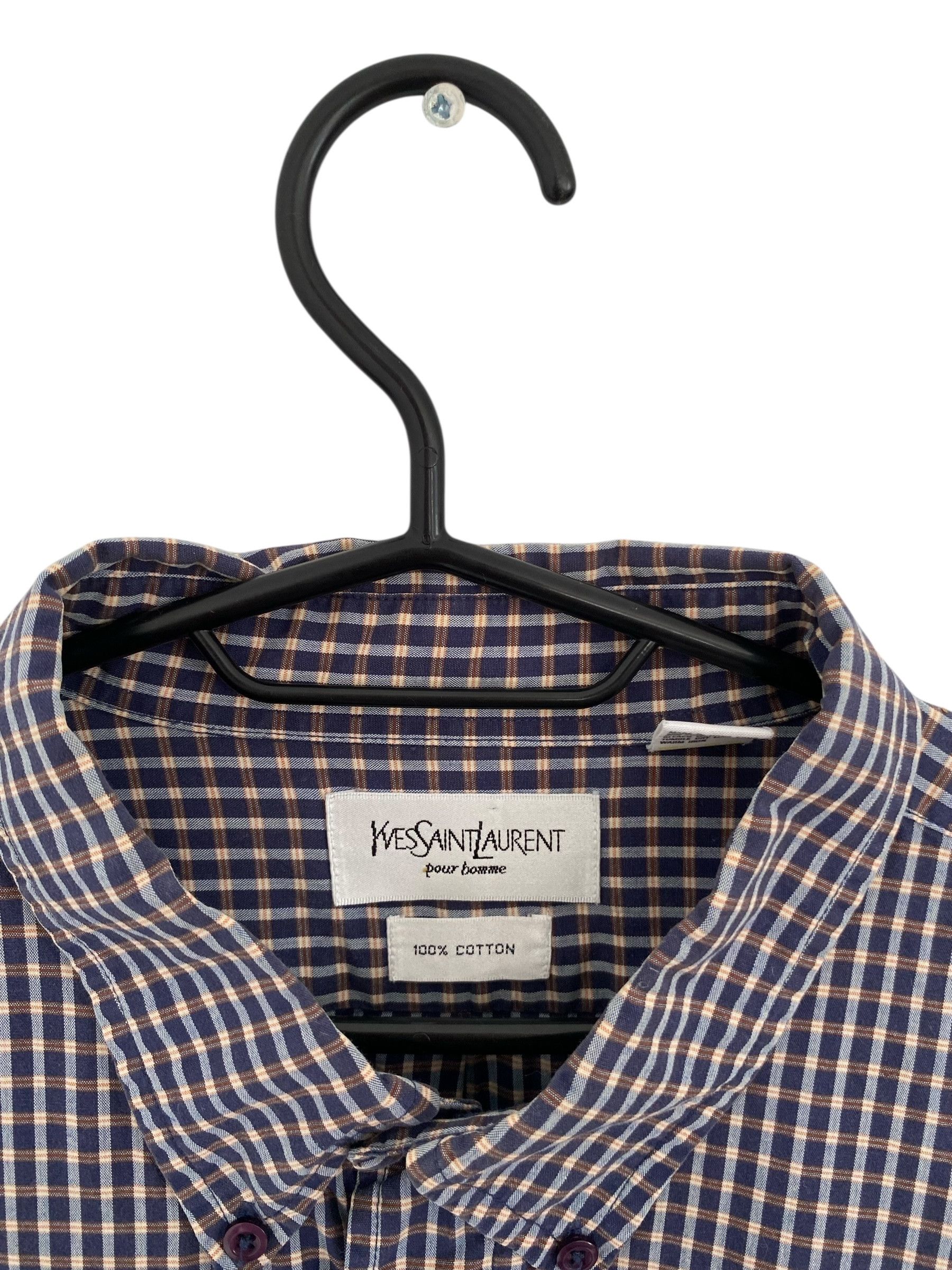 Yves Saint Laurent YSL vintage checkered shirt Size US XL / EU 56 / 4 - 3 Thumbnail