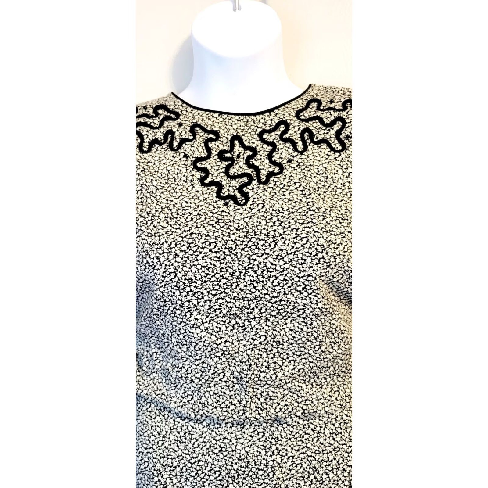 Vintage VINTAGE Lisa II Dress Prairie Shirt Womens 12 Black and White 1980s Midi Size XL / US 12-14 / IT 48-50 - 3 Thumbnail