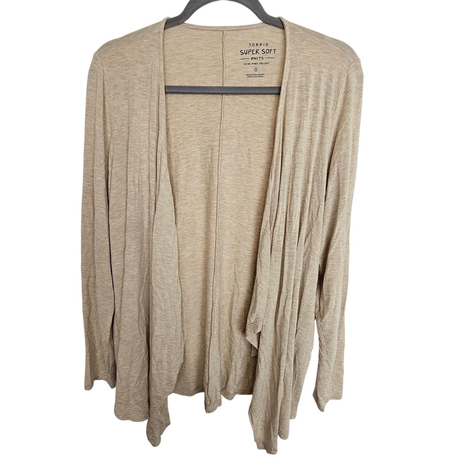 Corridor Torrid Super Soft Knits Women 0X Tan Cardigan Open Front Size XL / US 12-14 / IT 48-50 - 1 Thumbnail