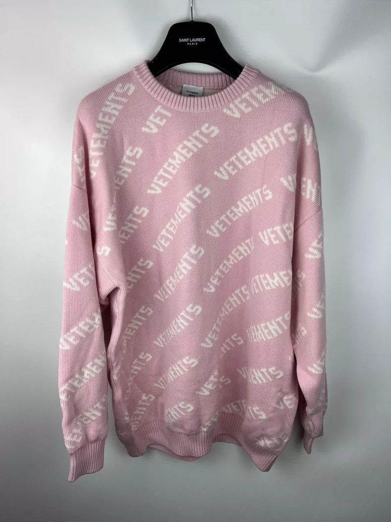 Vetements Vetements Pink Logo Knit Sweater Size US S / EU 44-46 / 1 - 1 Thumbnail