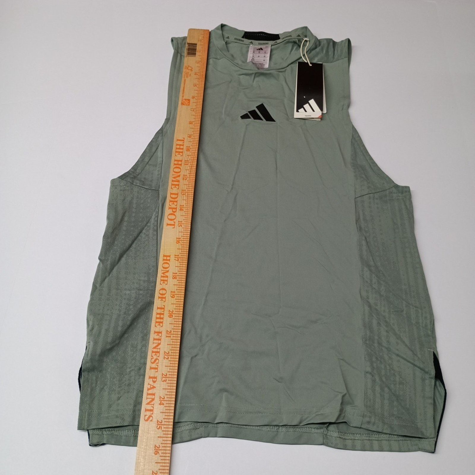 Adidas Adidas Mens Size XS D4T Training Tank Top Shirt Silver Green Size US XS / EU 42 / 0 - 6 Thumbnail