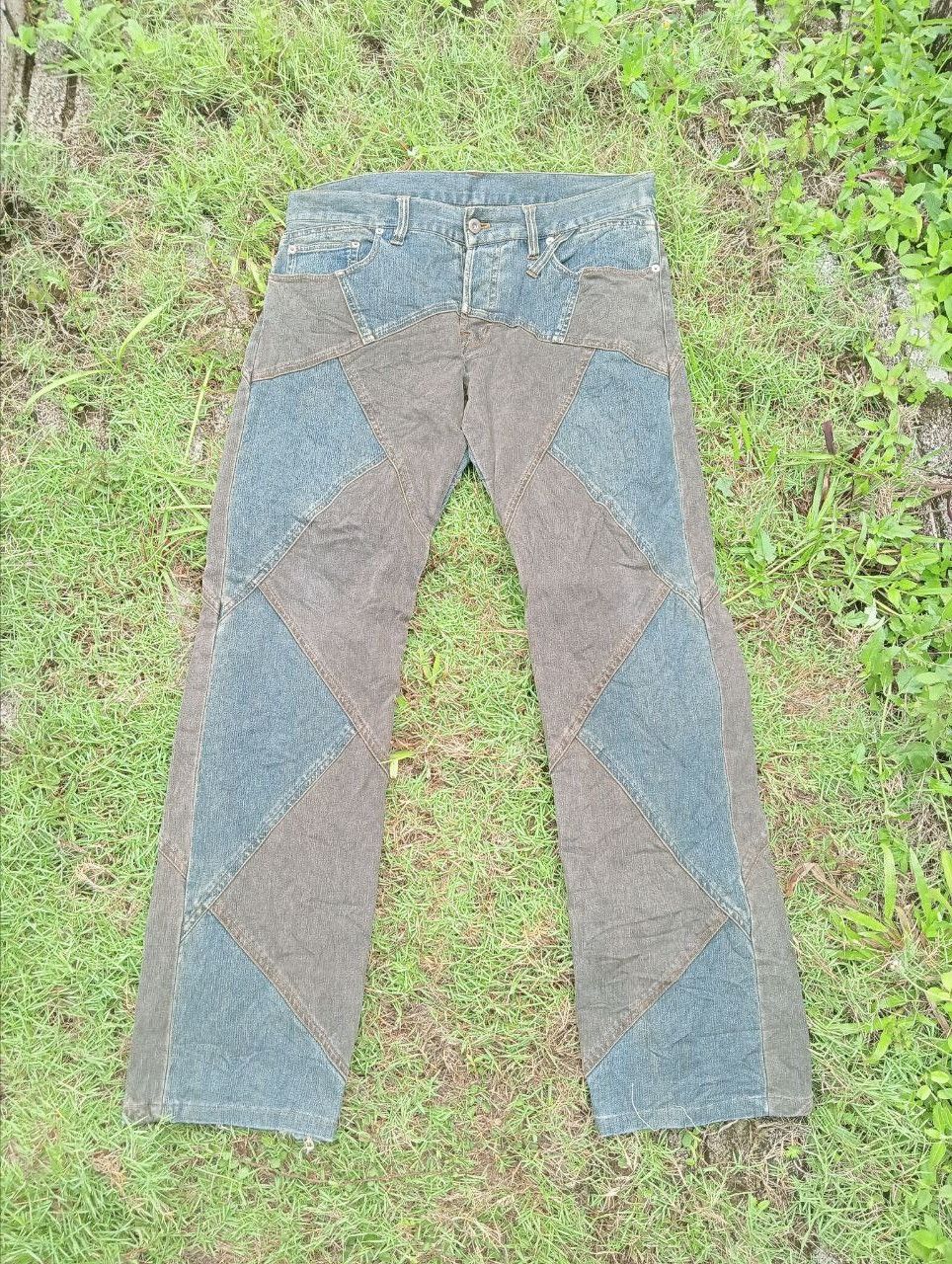 20471120 JAPANESE MODERN LOVERS PATCHWORK STRETCH JEANS Size US 35 - 2 Thumbnail